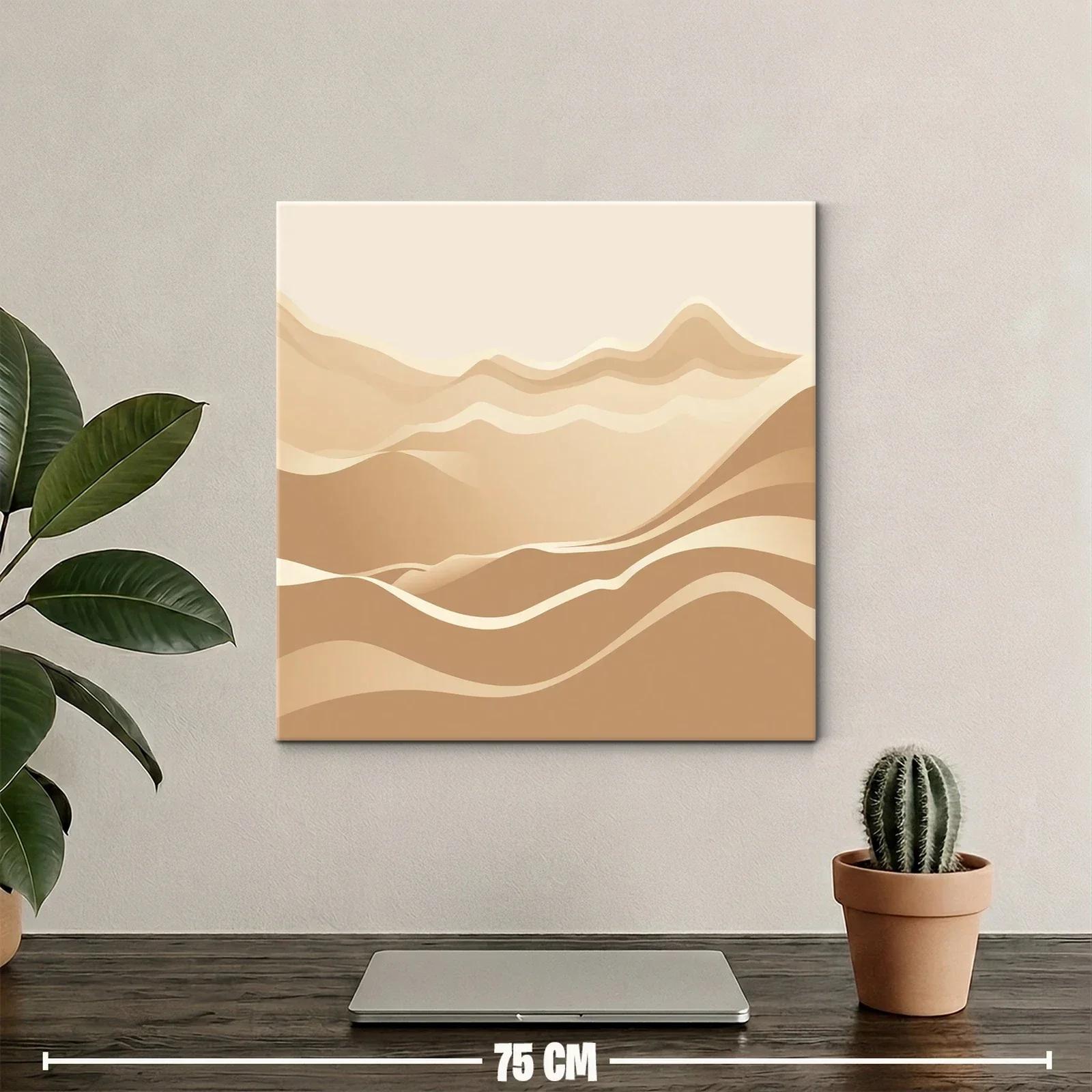 Paisaje abstracto en tonos neutros y formas onduladas — miniatura 2