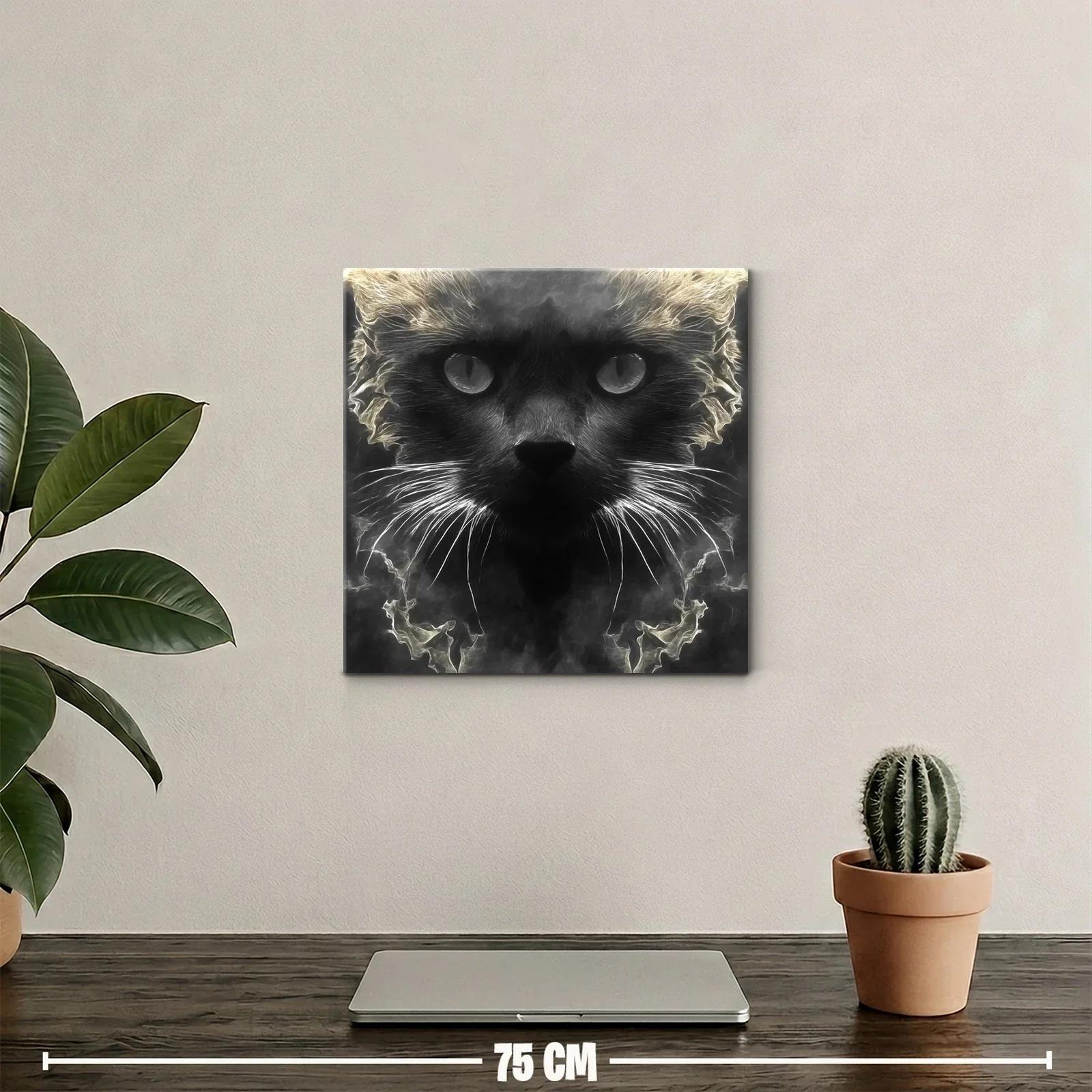Impactante retrato de gato en tonos oscuros y luces etéreas — miniatura 2