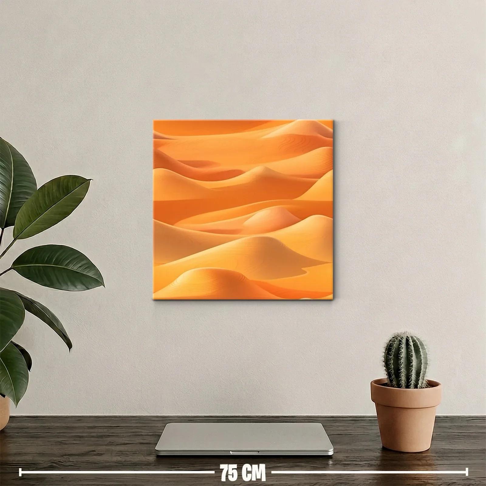 Paisaje de dunas cálidas en tonos arena y naranja vibrante — miniatura 2