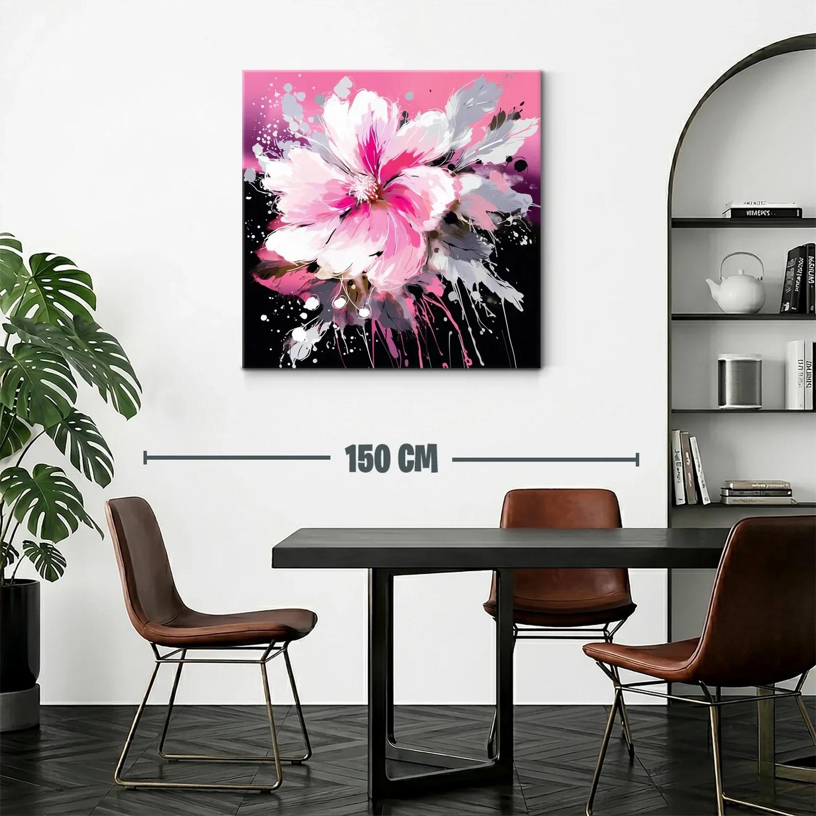 Flor vibrante en tonos fucsia y gris sobre fondo oscuro — miniatura 2