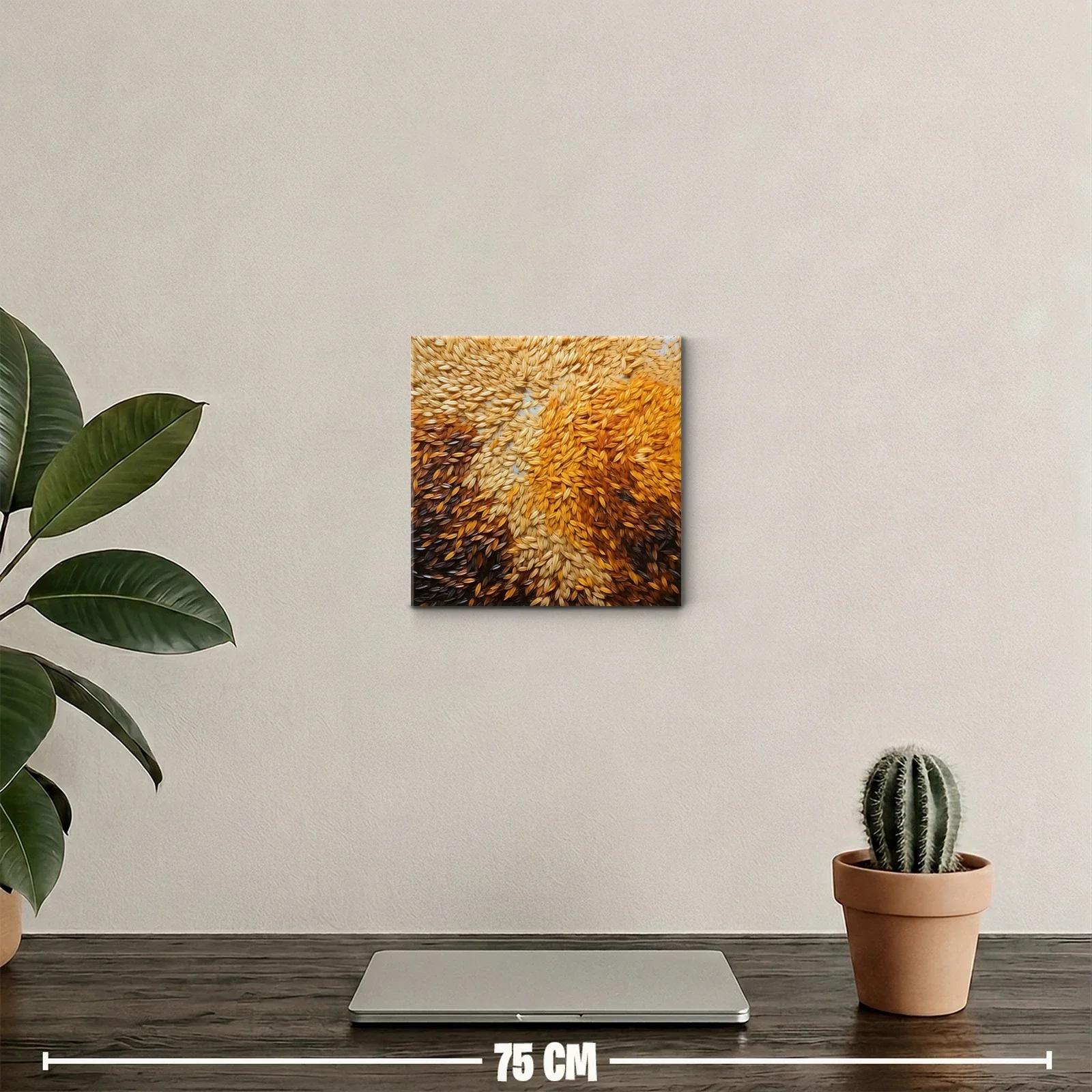 Cuadro abstracto con texturas en tonos tierra cálidos — miniatura 2
