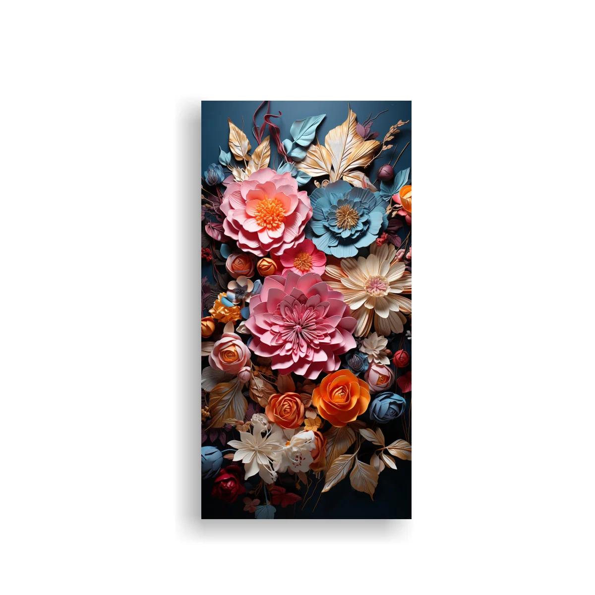 Cuadro ramo de flores abundante en tonos suaves