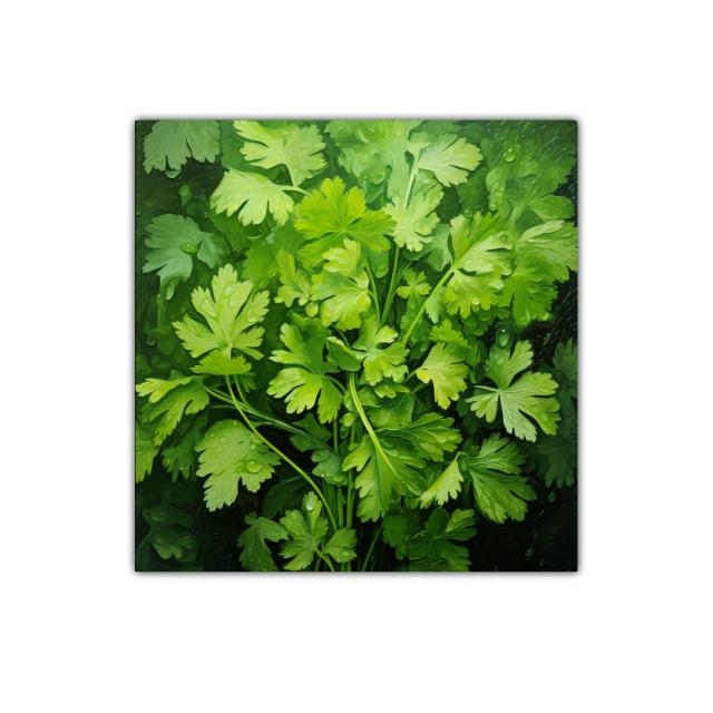 Cuadro decorativo con frescura de hojas verdes vibrantes