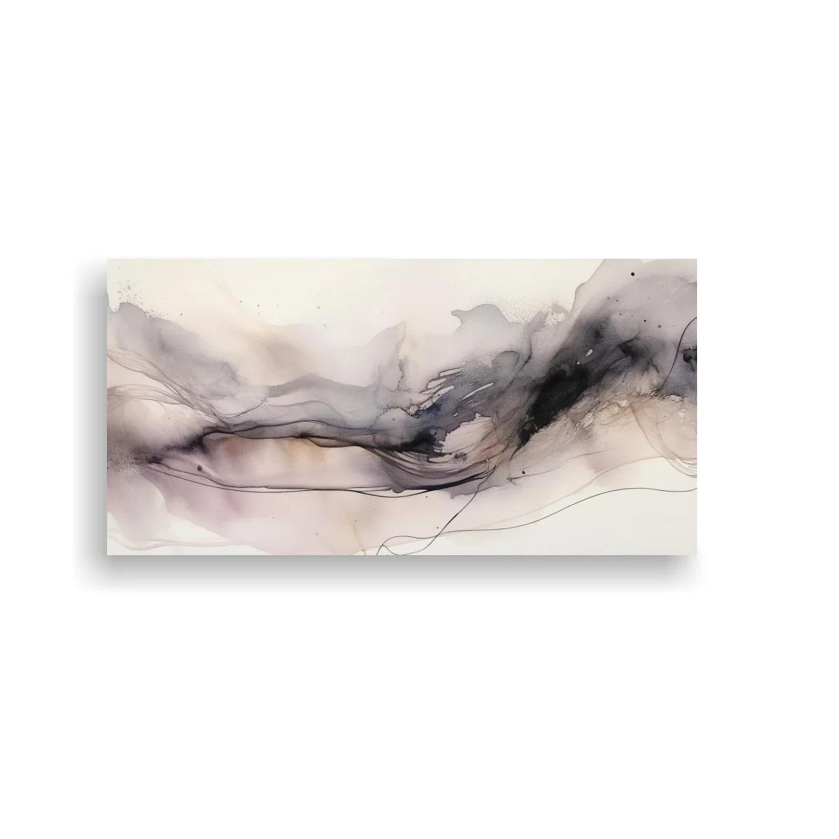 Cuadro abstracción de humo con líneas ondulantes