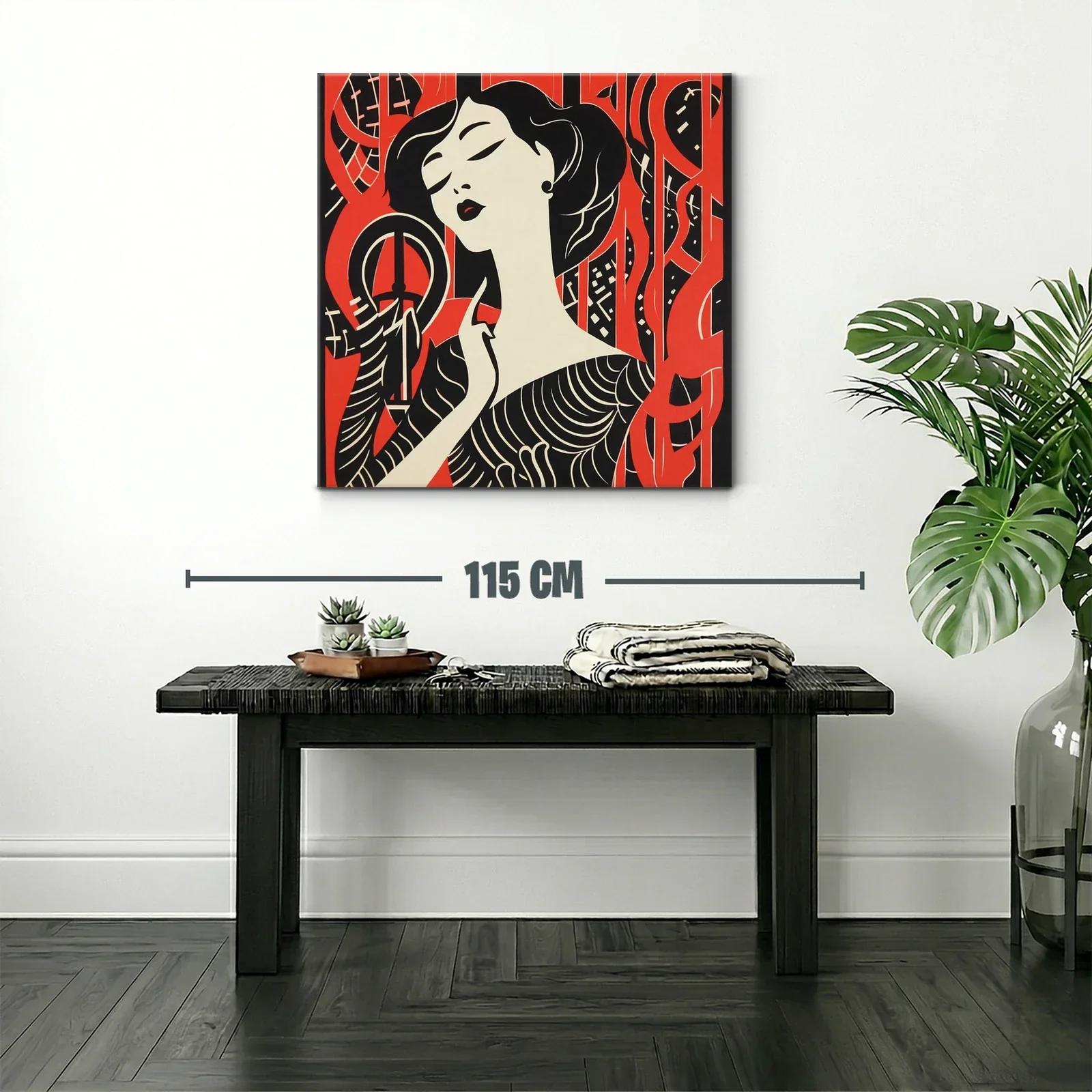 Retrato femenino en estilo art déco con contrastes intensos — miniatura 2