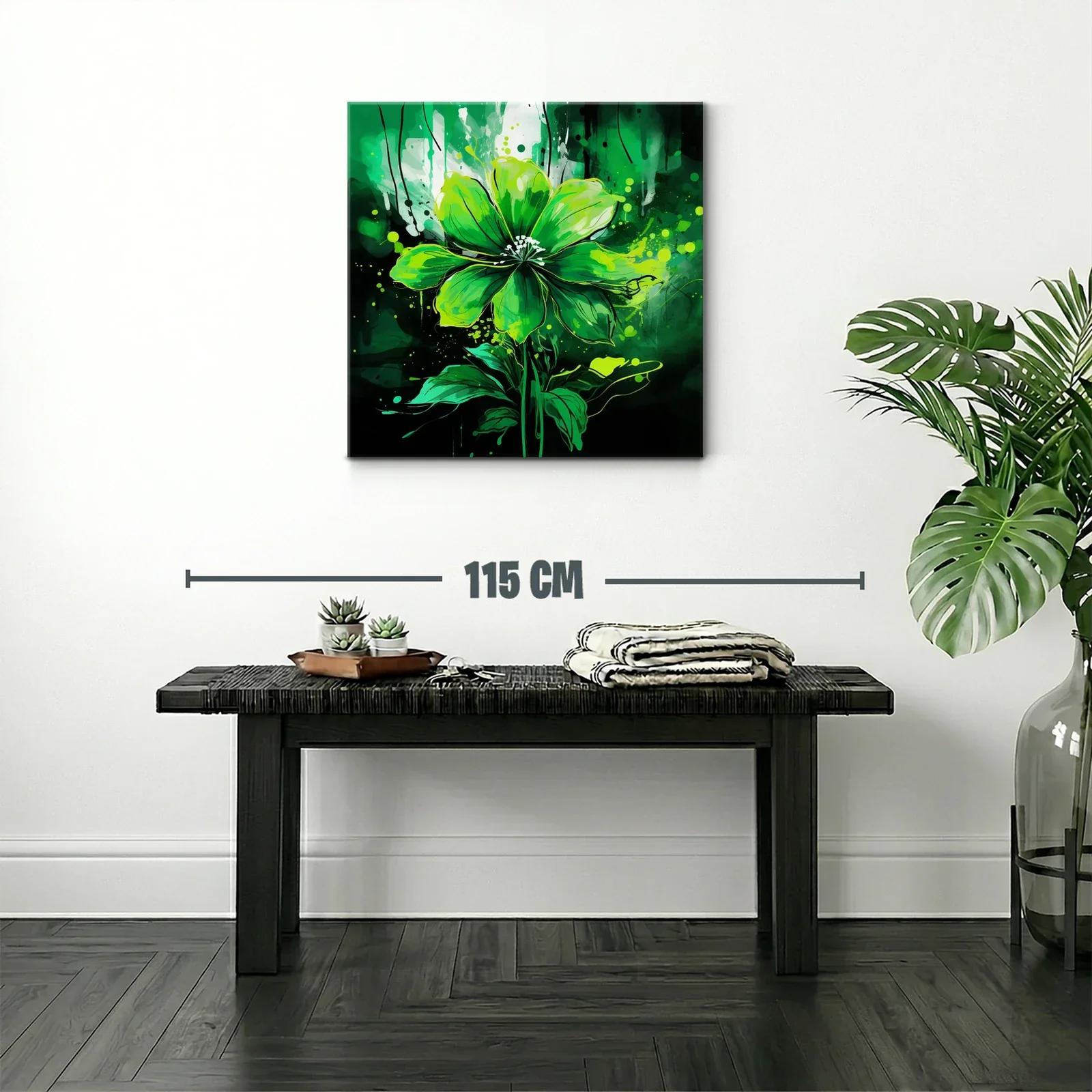 Flor verde vibrante con trazos expresionistas — miniatura 2