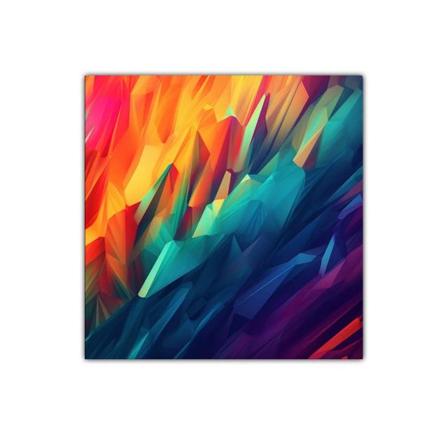 Cuadro decorativo con explosión de colores vibrantes y formas geométricas