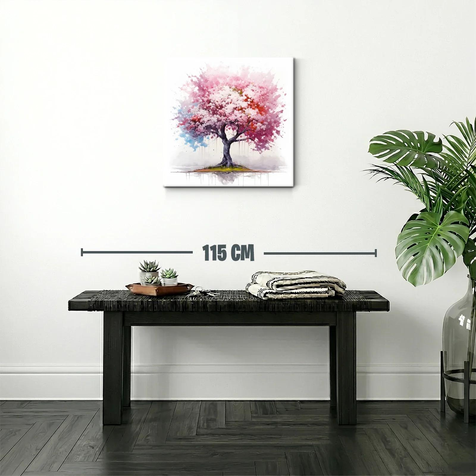 Árbol floreciente con tonos rosa y rojo vibrantes — miniatura 2