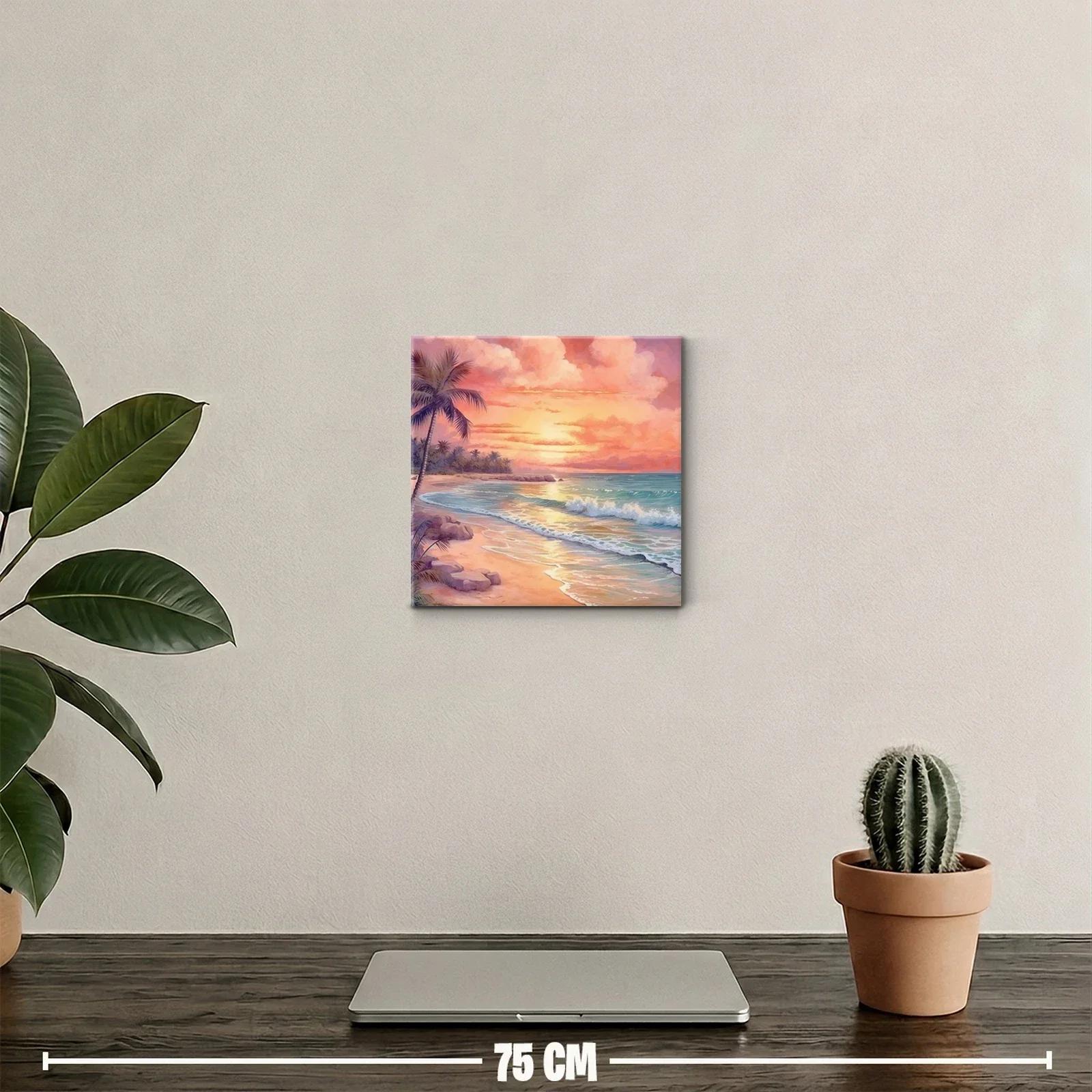Atardecer Tropical con Palmera en Playa Serena — miniatura 2