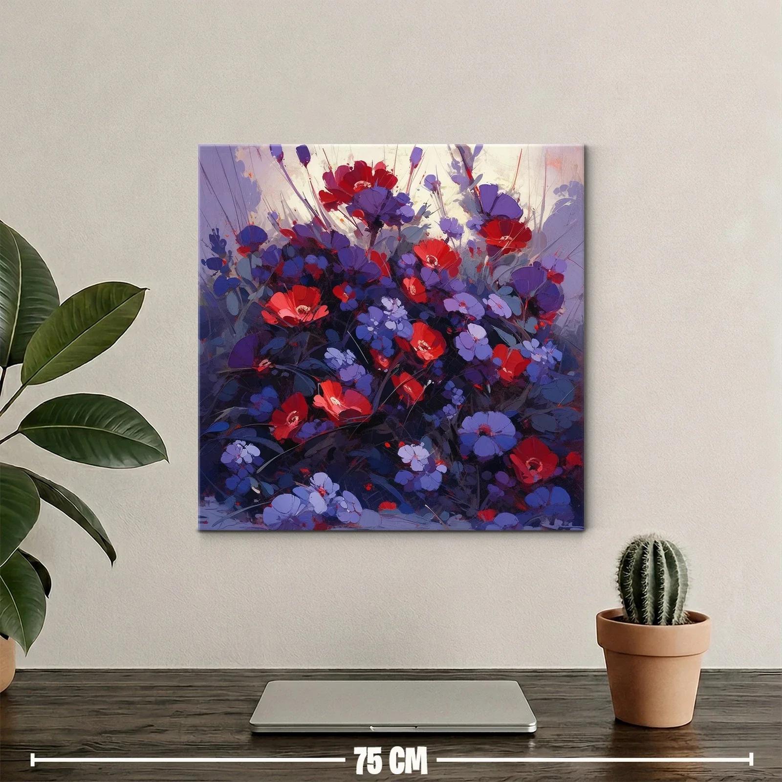 Composición floral vibrante con rojos y violetas intensos — miniatura 2