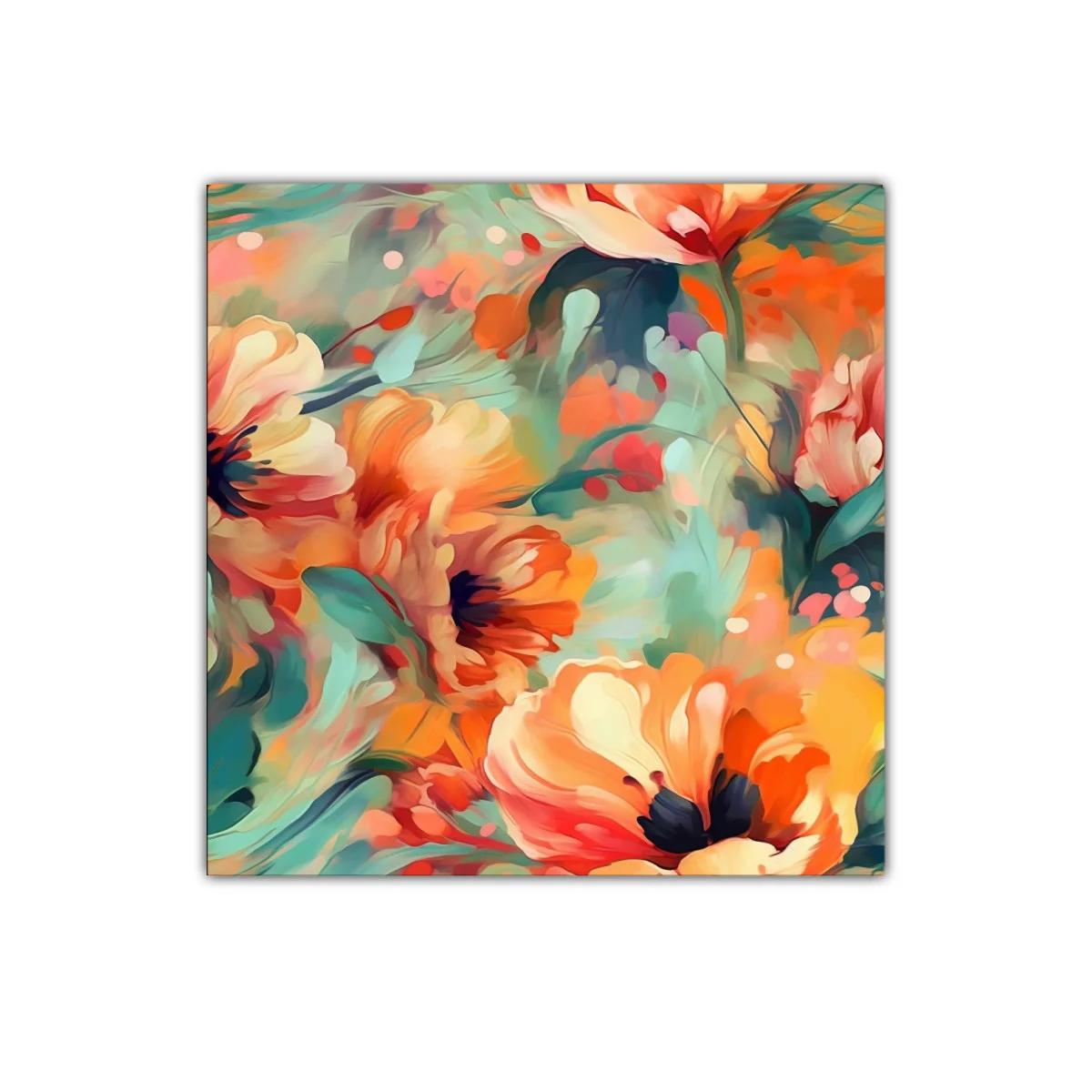 Cuadro floral vibrante con tonos cálidos y detalles suaves — imagen principal