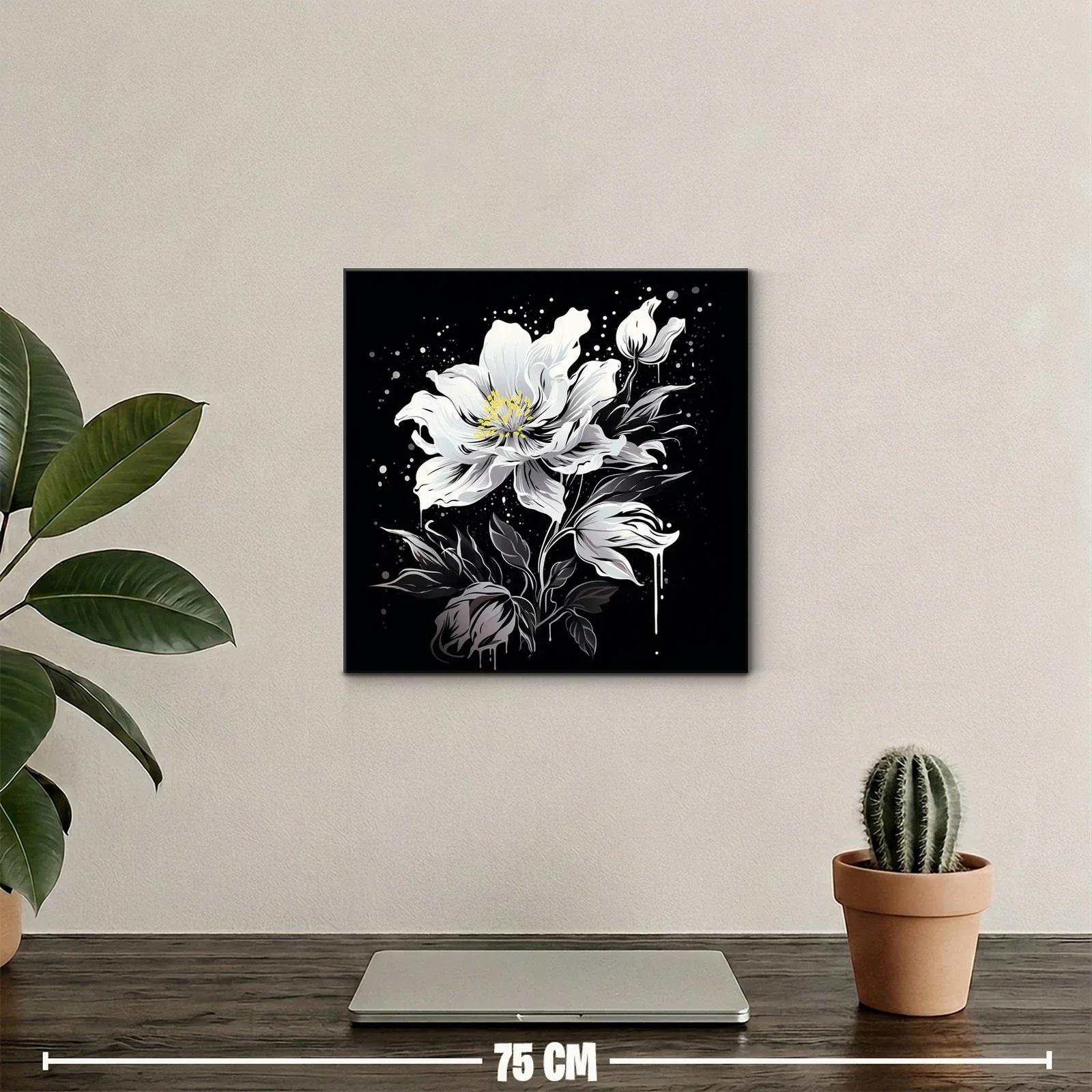 Floral blanco y negro con toque moderno y elegante — miniatura 2