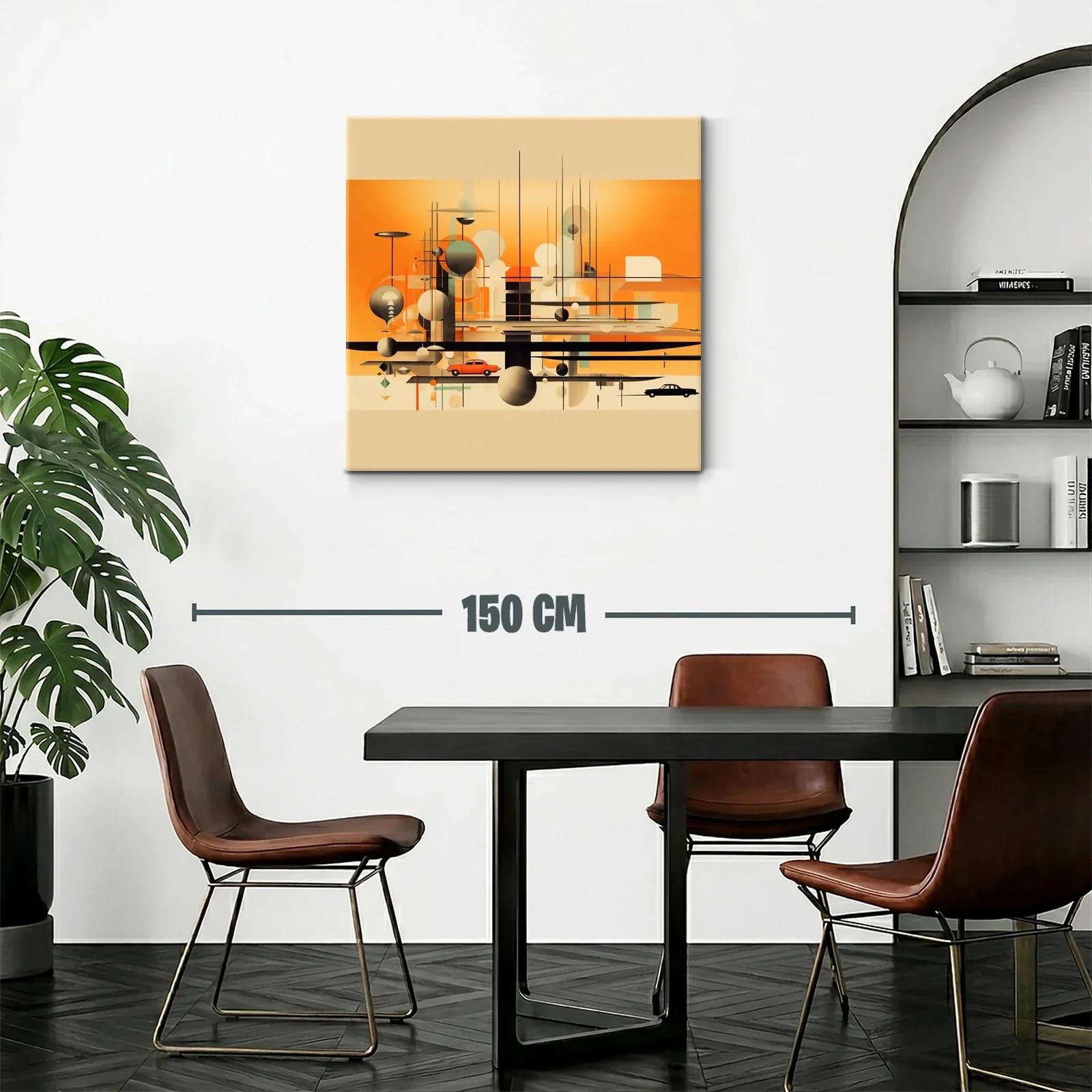 Composición abstracta urbana en tonos cálidos y neutros — miniatura 2
