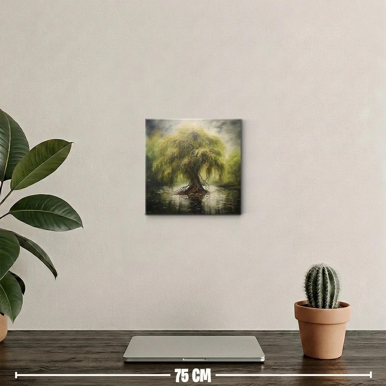Magnífico árbol solitario reflejado en aguas tranquilas — miniatura 2
