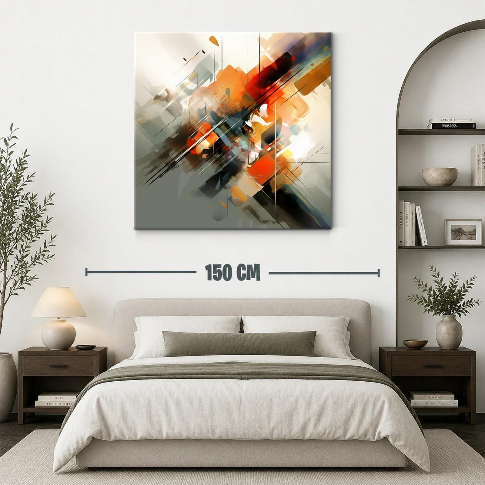 Composición abstracta con dinamismo en tonos cálidos — miniatura 3