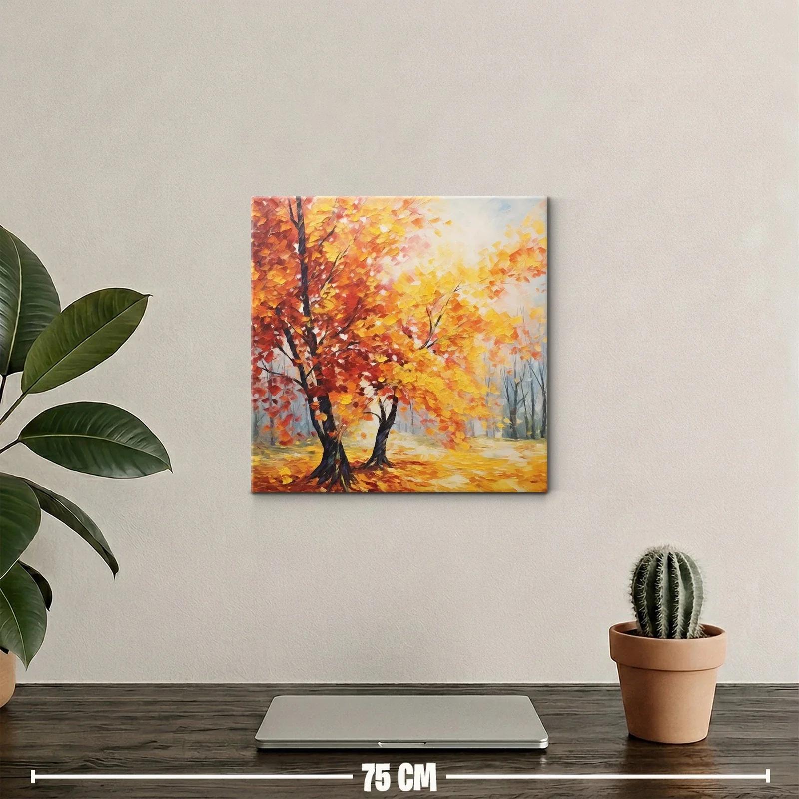 Árboles de otoño con vibrantes hojas anaranjadas y amarillas — miniatura 2