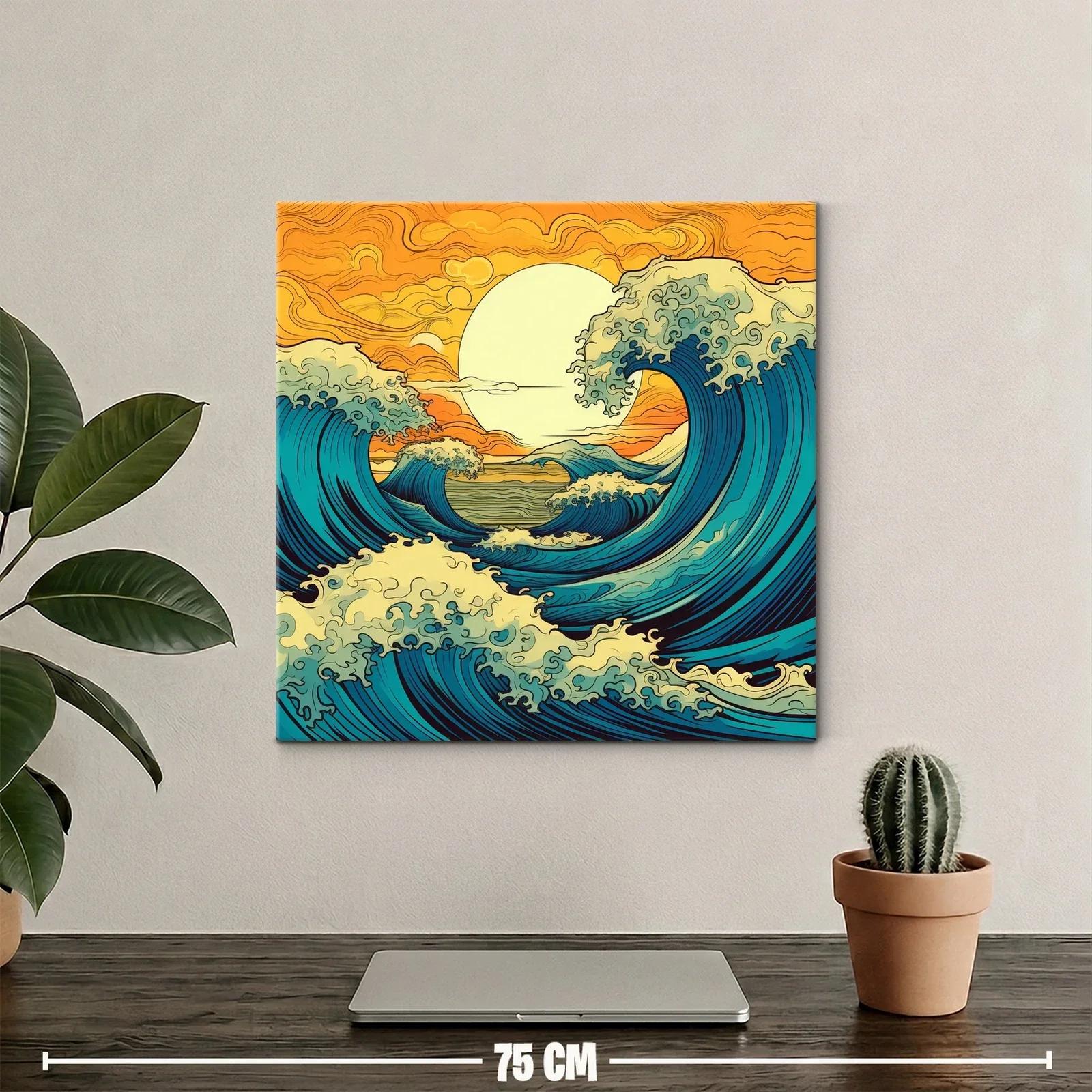 Olas vibrantes bajo un sol dorado en movimiento continuo — miniatura 2