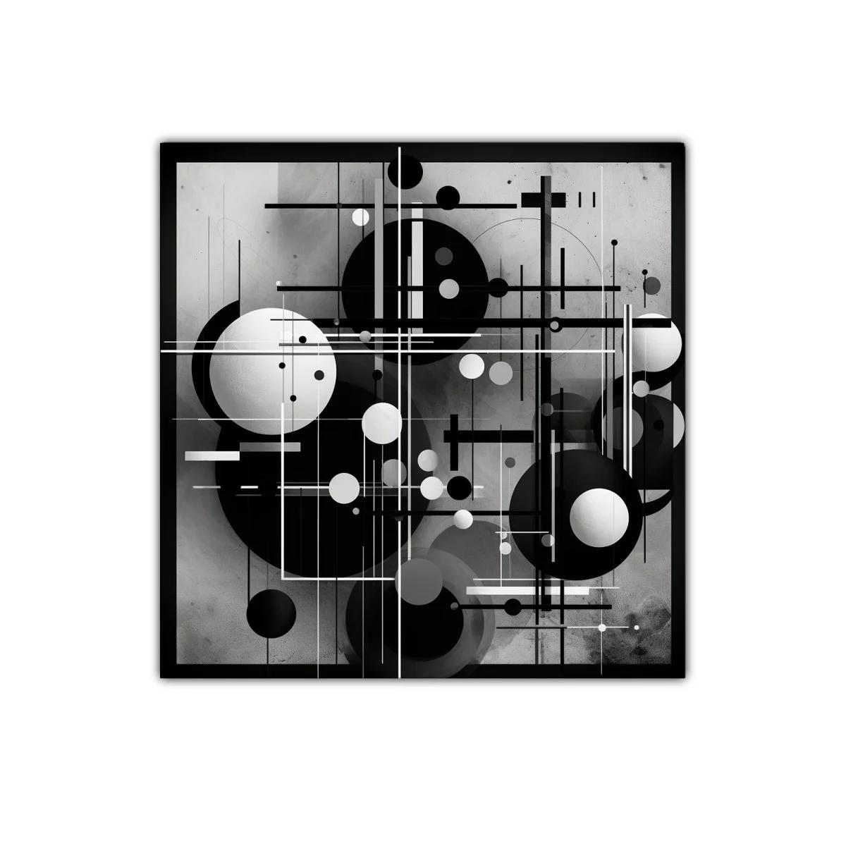 Arte abstracto geométrico en blanco y negro elegante