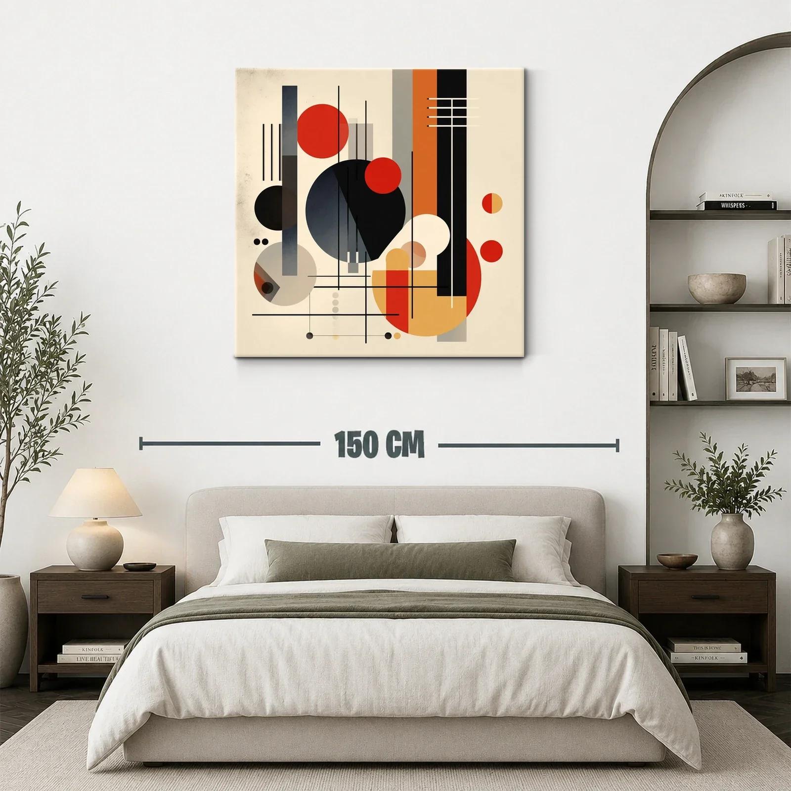 Composición abstracta con formas geométricas en tonos cálidos y negros — miniatura 3