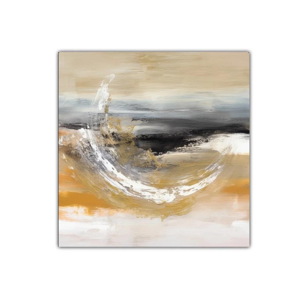 Cuadro abstracto con texturas orgánicas y tonos cálidos — imagen principal
