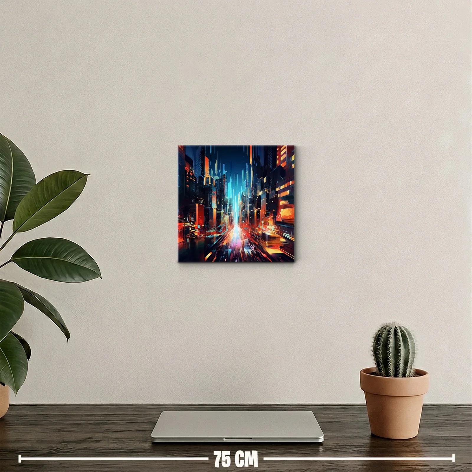 Ciudad futurista con luces vibrantes en movimiento rápido — miniatura 2