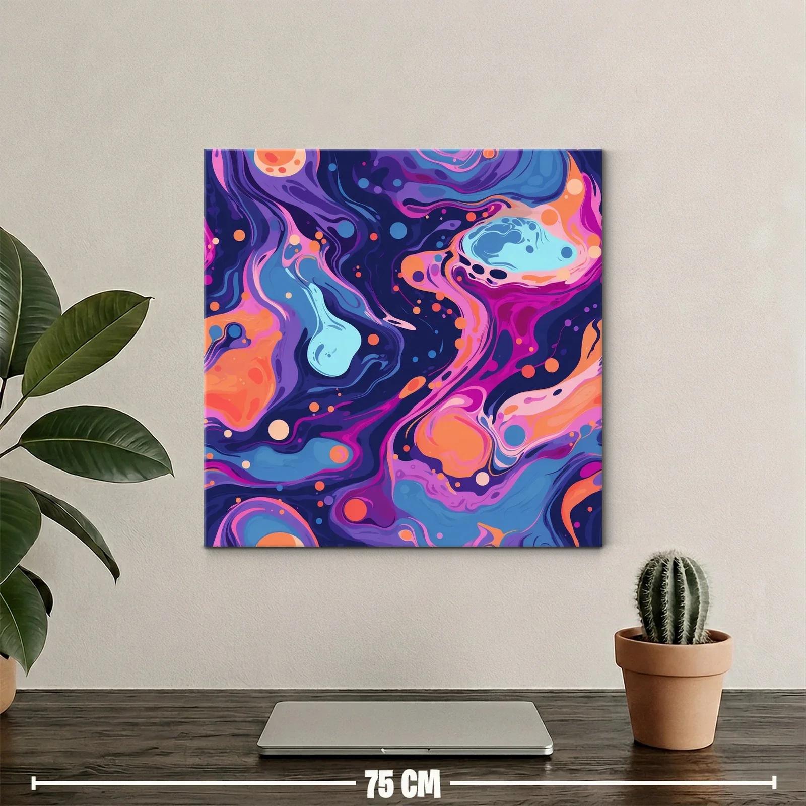 Cuadro con diseño abstracto en tonos vibrantes y fluidos — miniatura 2