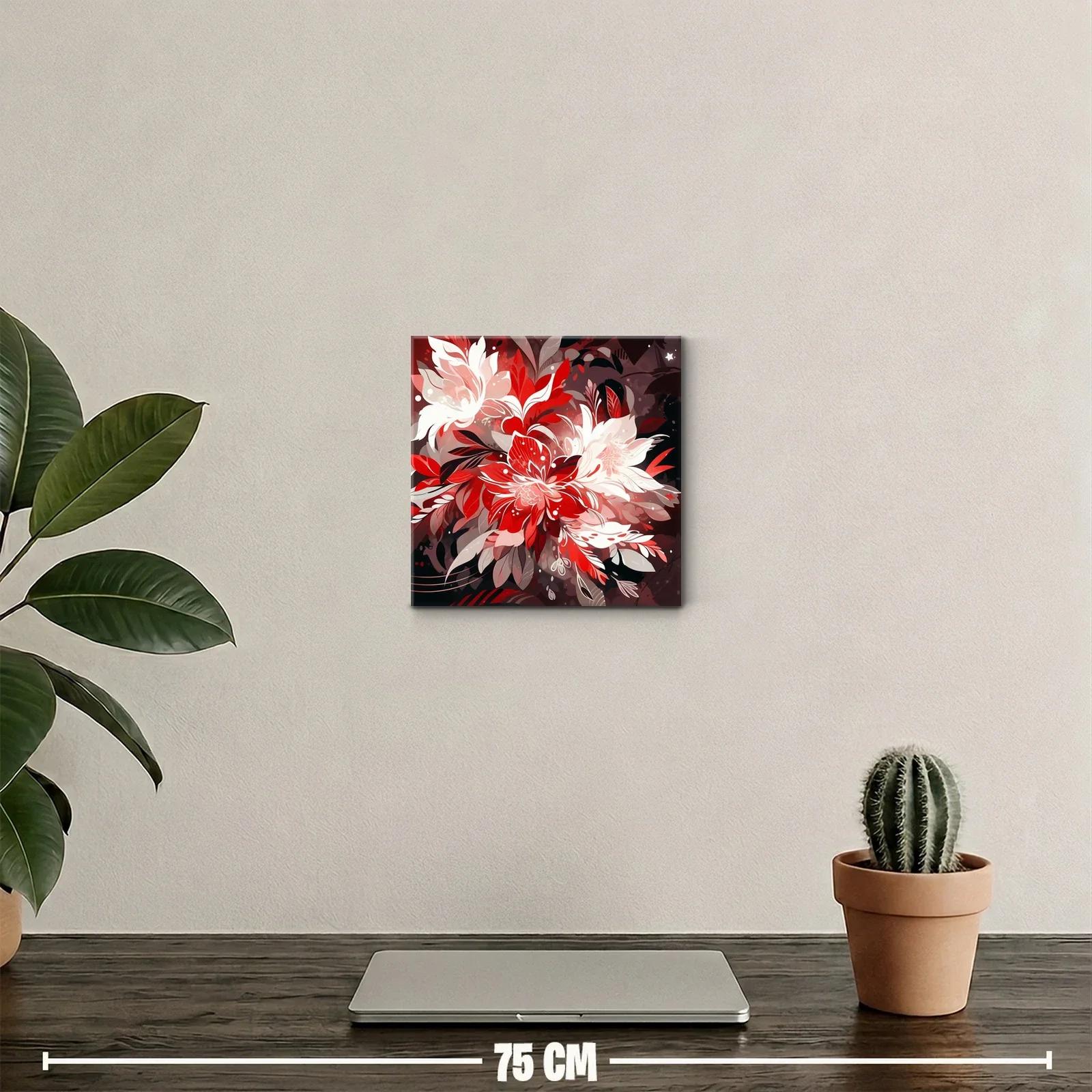 Arte floral en tonos rojos intensos y neutrales cálidos — miniatura 2