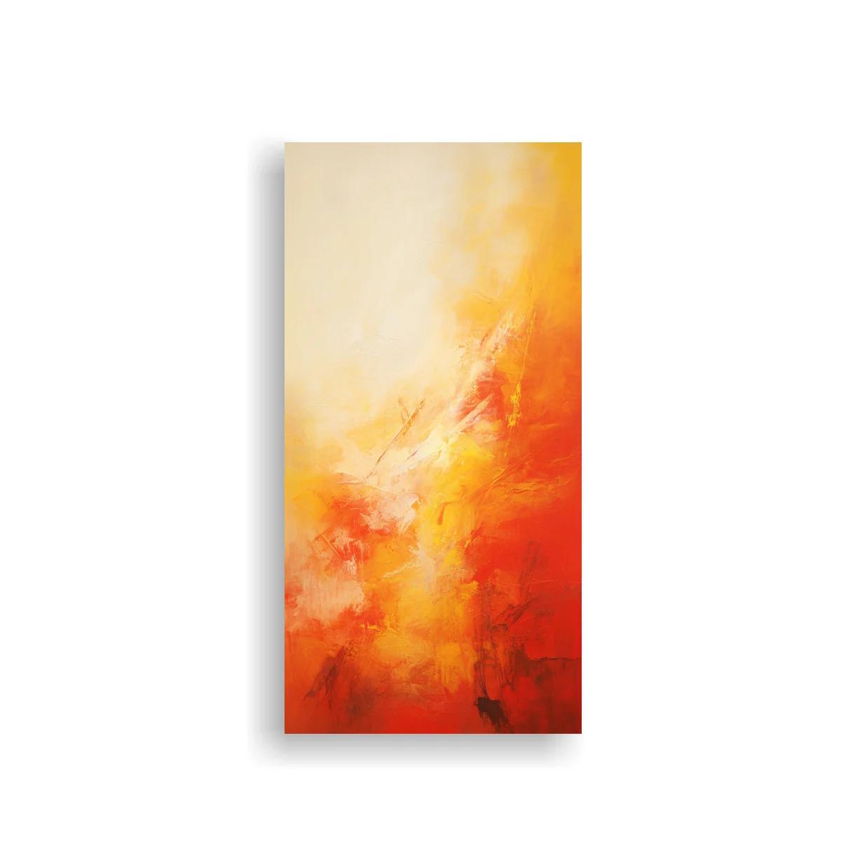 Cuadro abstracto en tonos cálidos con texturas difusas