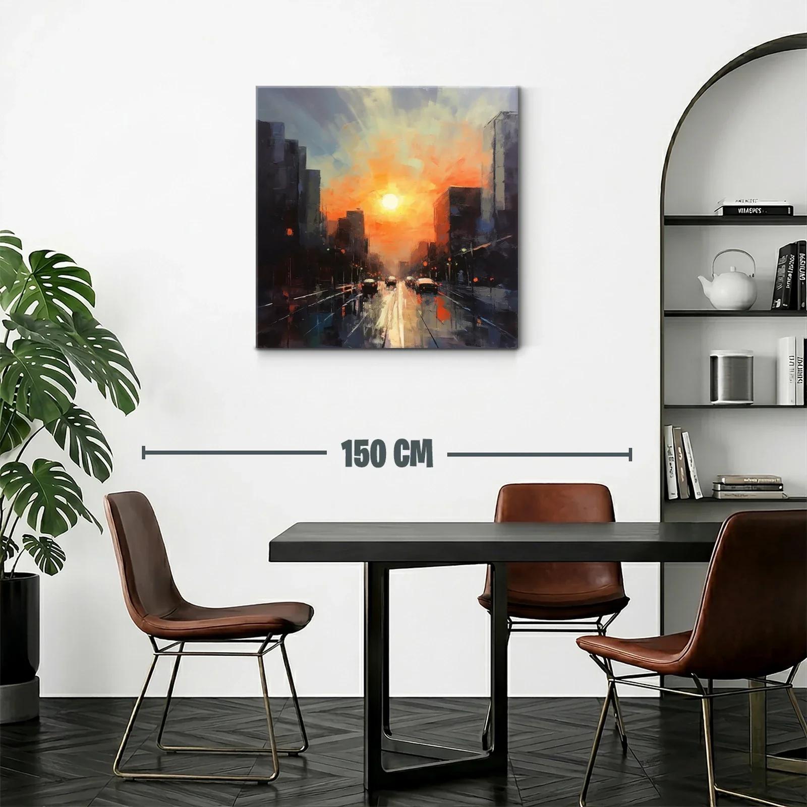 Atardecer vibrante en ciudad urbana al anochecer — miniatura 2