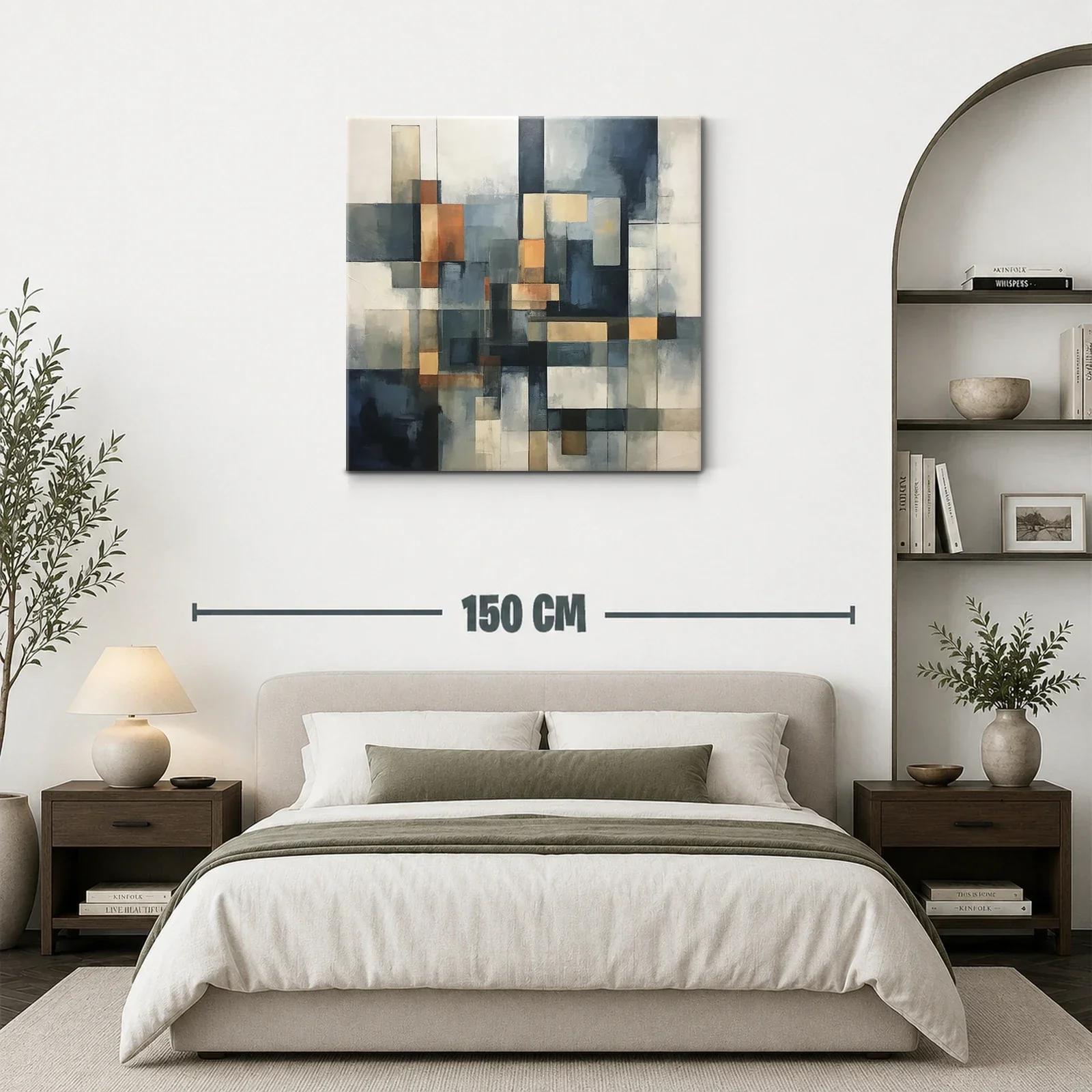 Composición abstracta en tonos azules y cálidos — miniatura 3