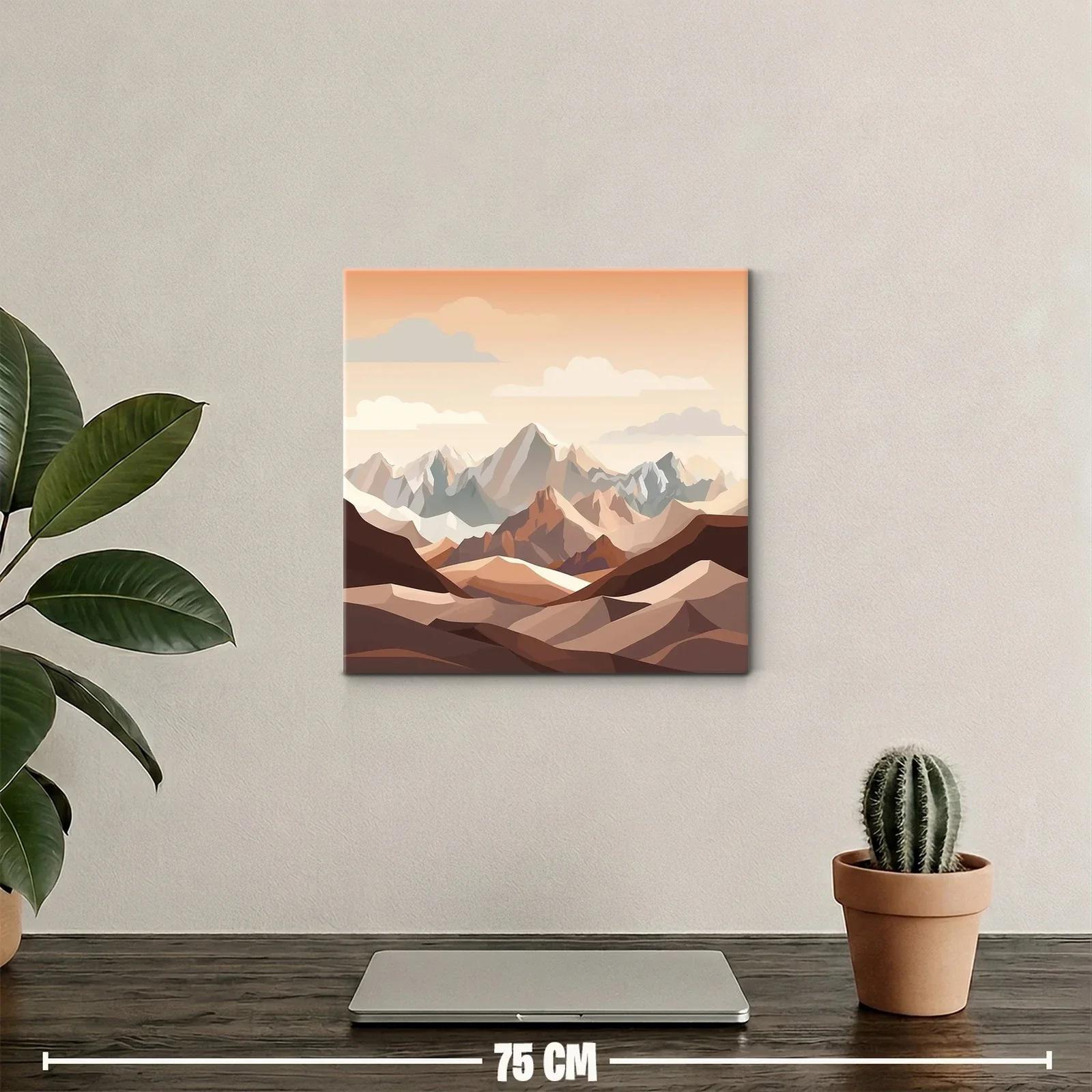 Paisaje montañoso en tonos cálidos y neutros — miniatura 2