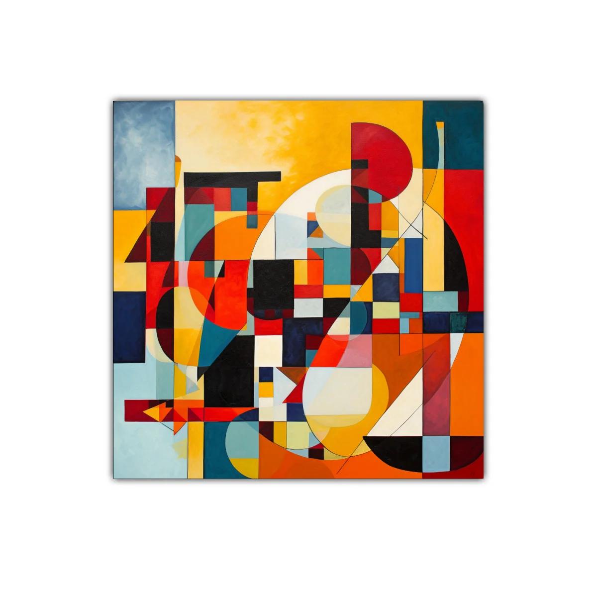 Cuadro abstracto con formas geométricas y colores vibrantes — imagen principal
