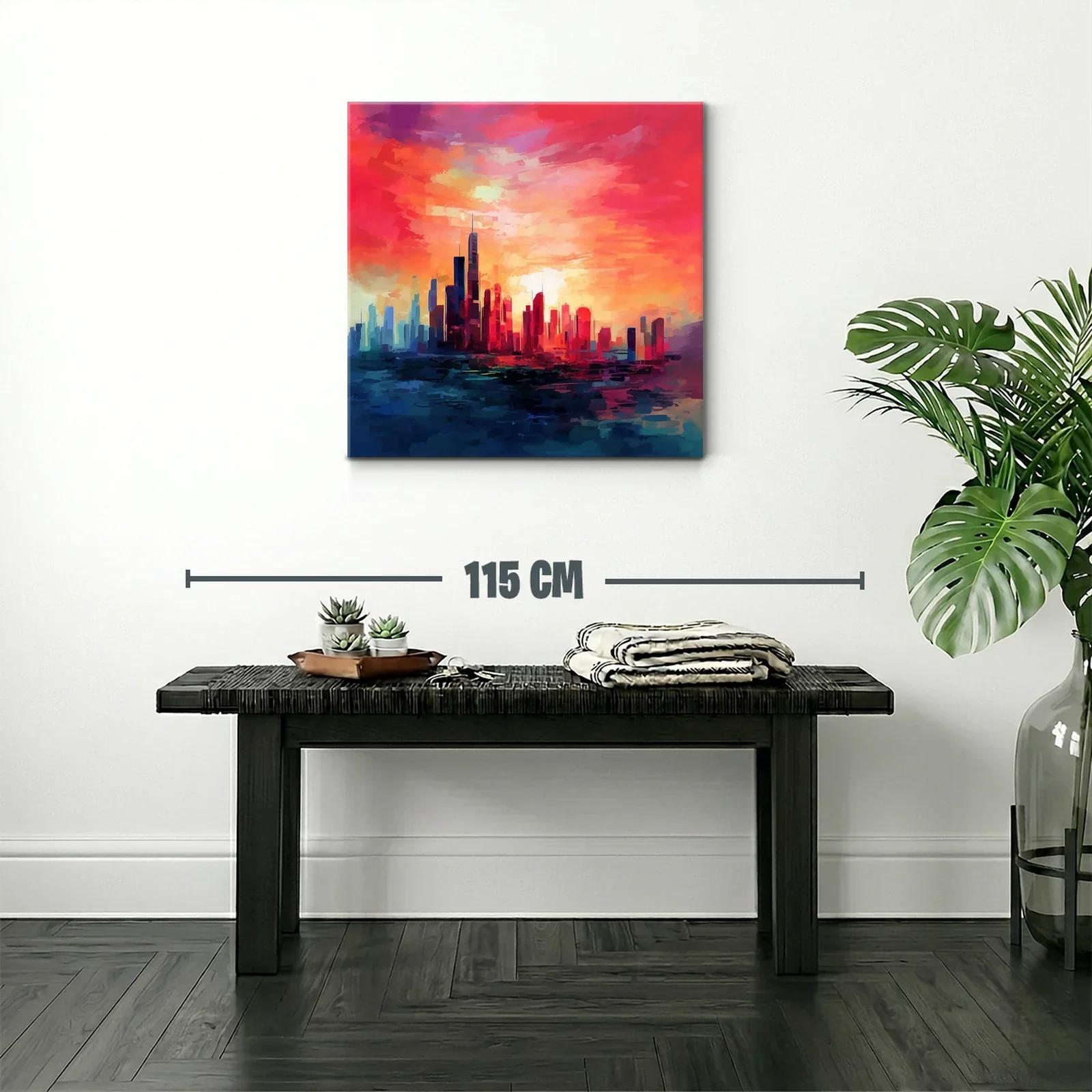Cityscape at Sunset con vibrantes tonos cálidos y fríos — miniatura 2