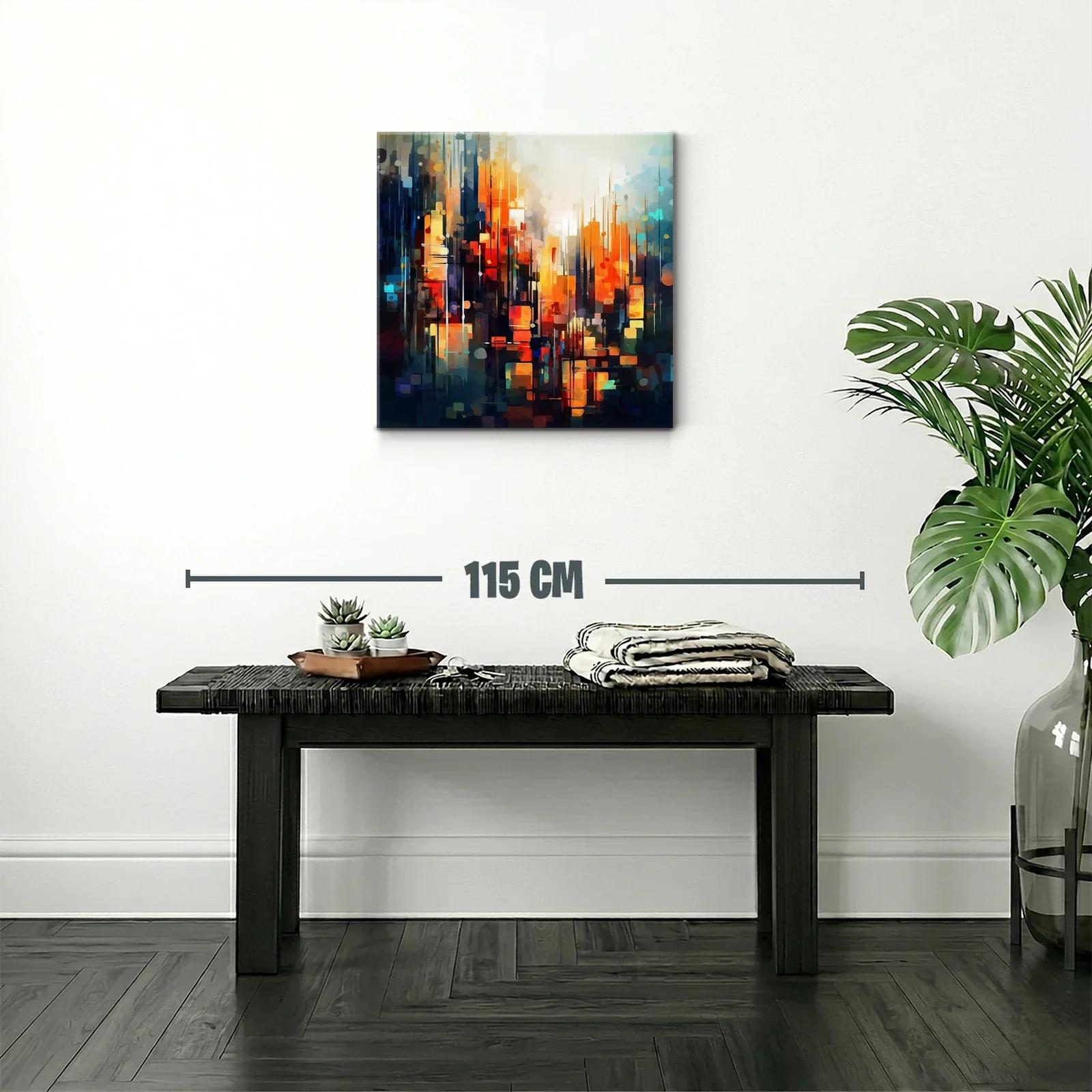 Abstracto urbano con vibrantes tonos cálidos y fríos equilibrados — miniatura 2