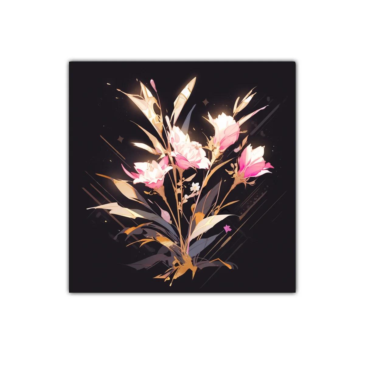 Composición floral elegante con tonos dorados y rosas — imagen principal