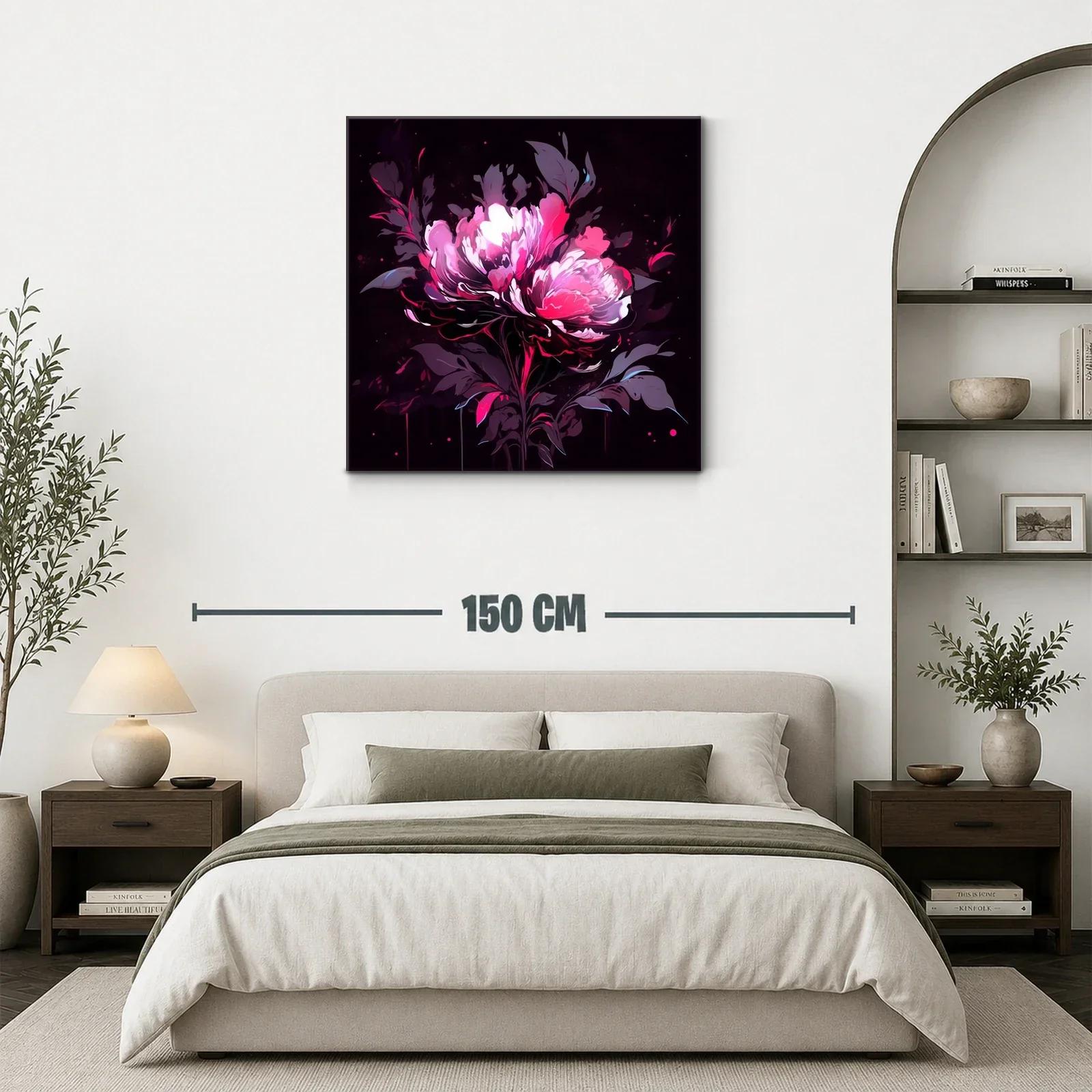 Flor vibrante en tonos rosa y púrpura sobre fondo oscuro — miniatura 3