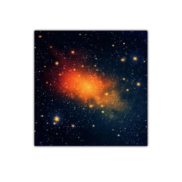 Cuadro abstracto con efecto estelar y tonos cálidos