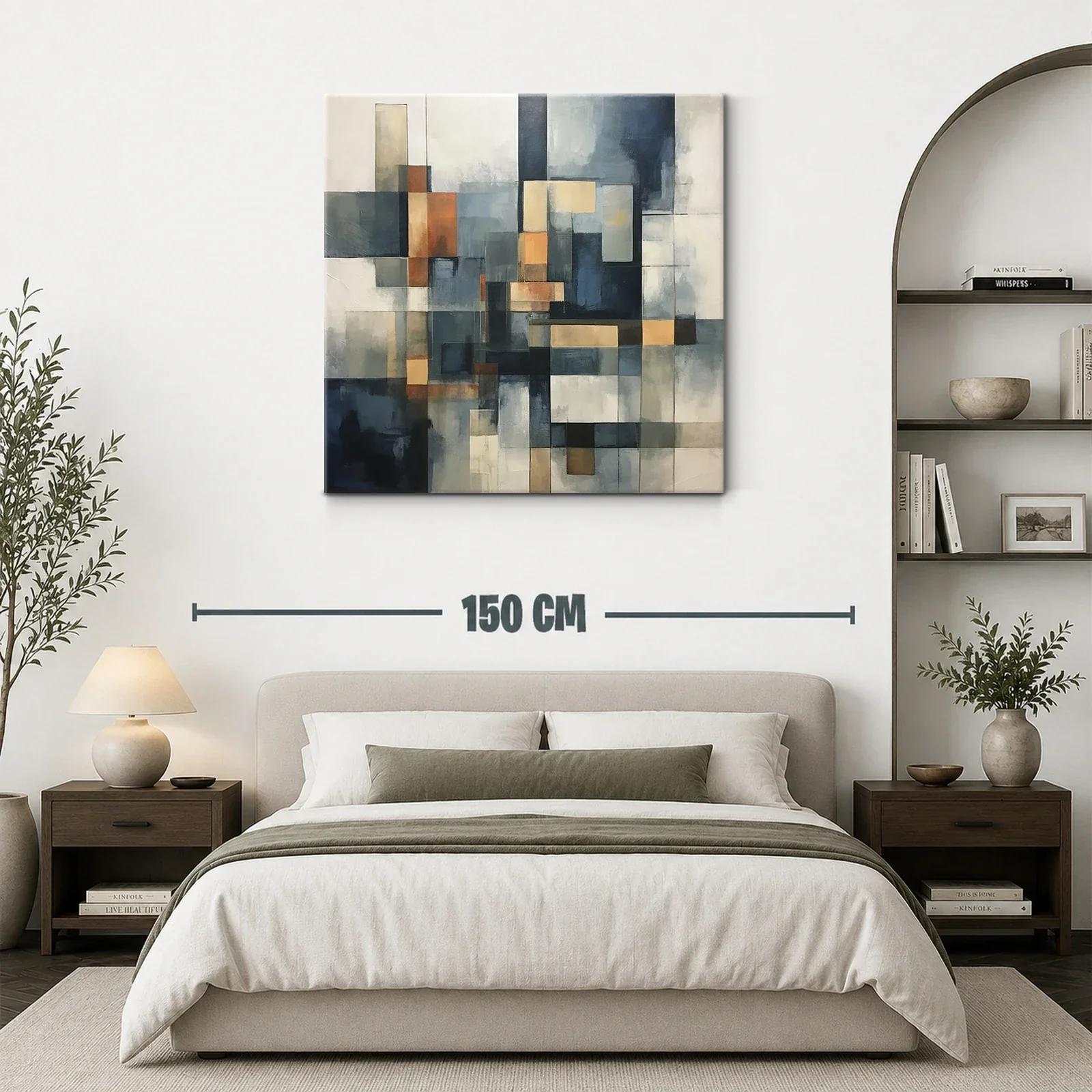 Composición abstracta en tonos azules y cálidos — miniatura 3
