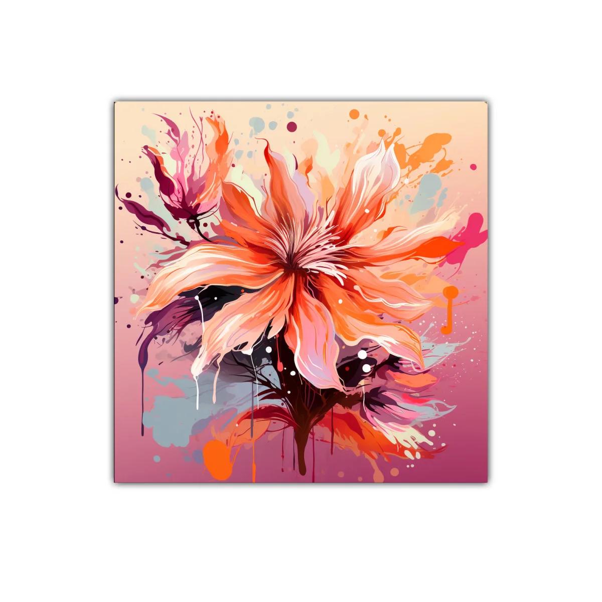 Cuadro floral vibrante con tonos cálidos y modernos — imagen principal