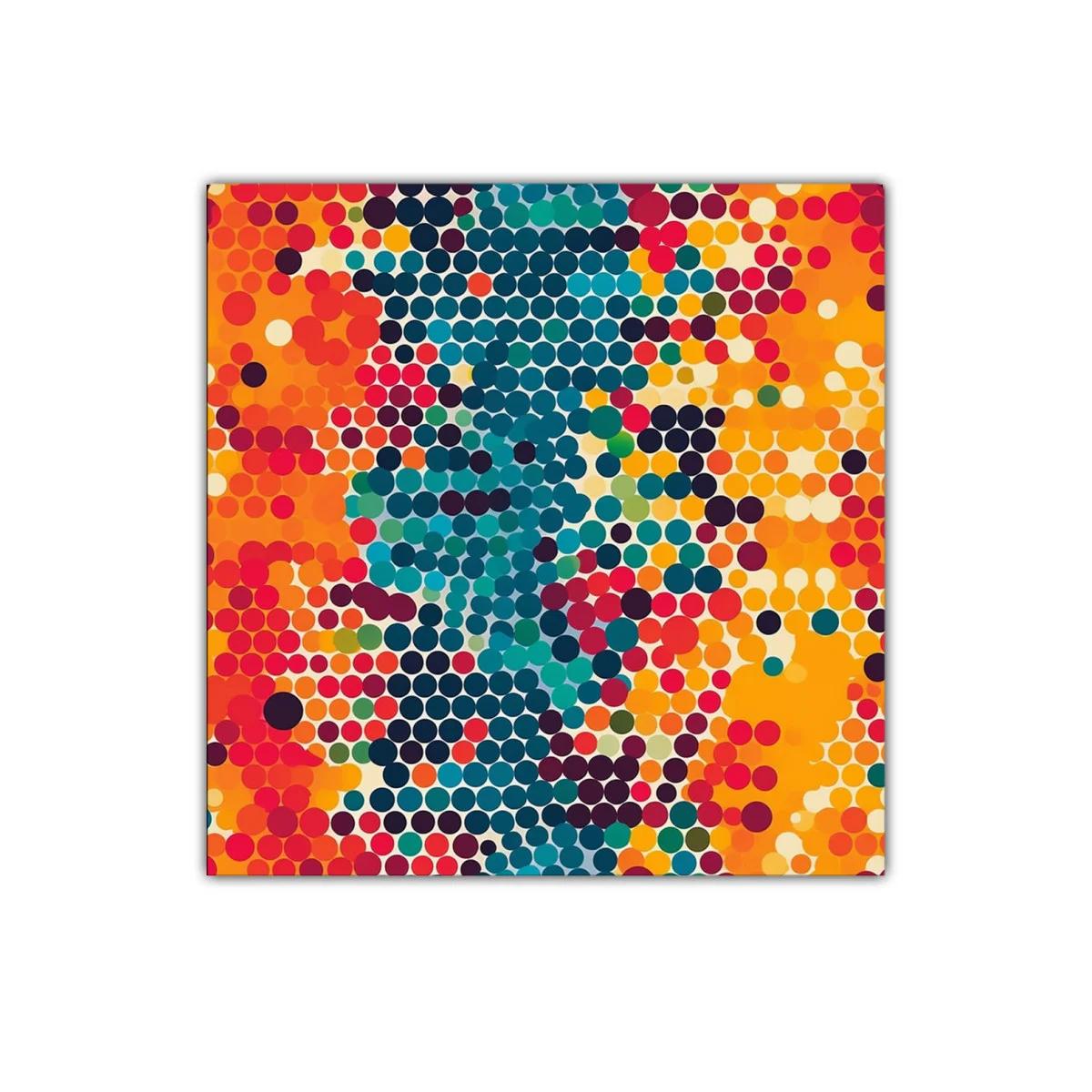 Arte abstracto vibrante con puntos en tonos cálidos y fríos — miniatura 1