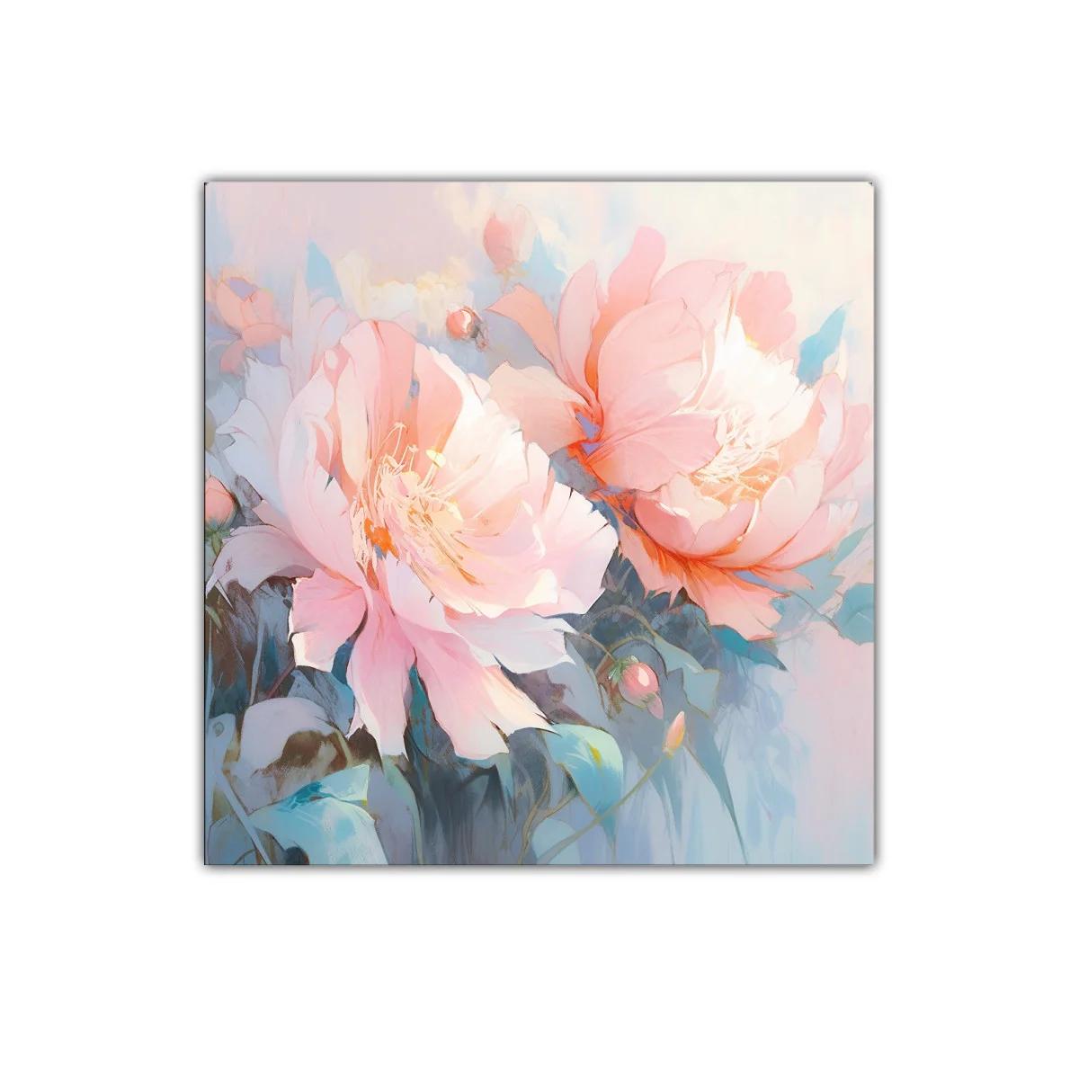 Cuadro decorativo con delicadas flores en tonos pastel