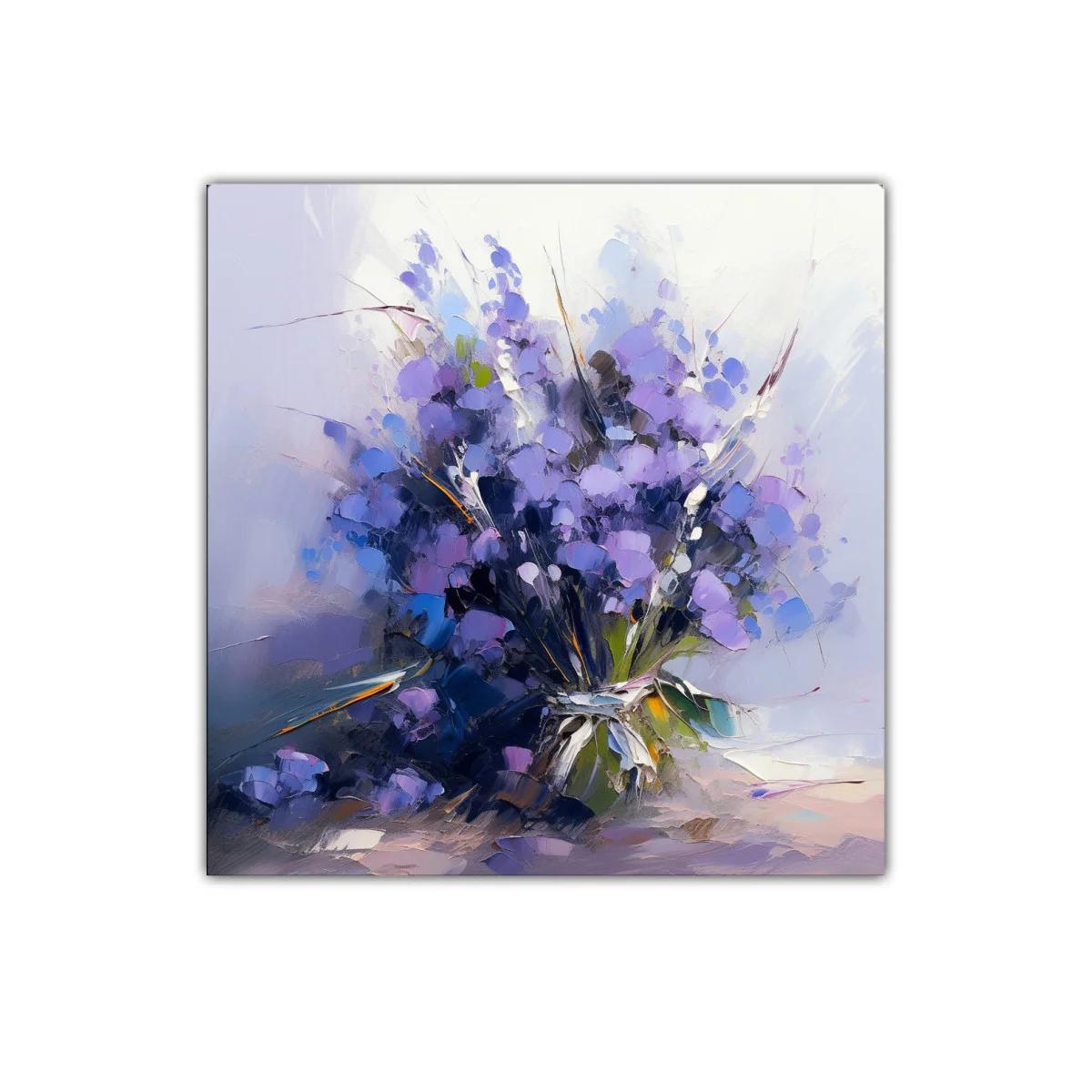 Ramito de flores en tonos lilas y azules vibrantes — imagen principal