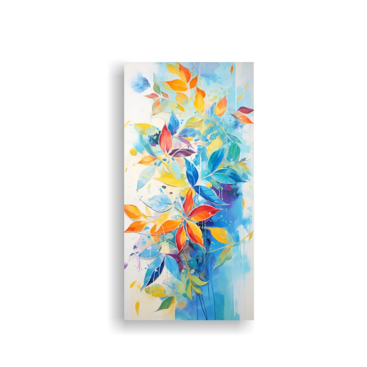 Cuadro flores abstractas en capas translúcidas