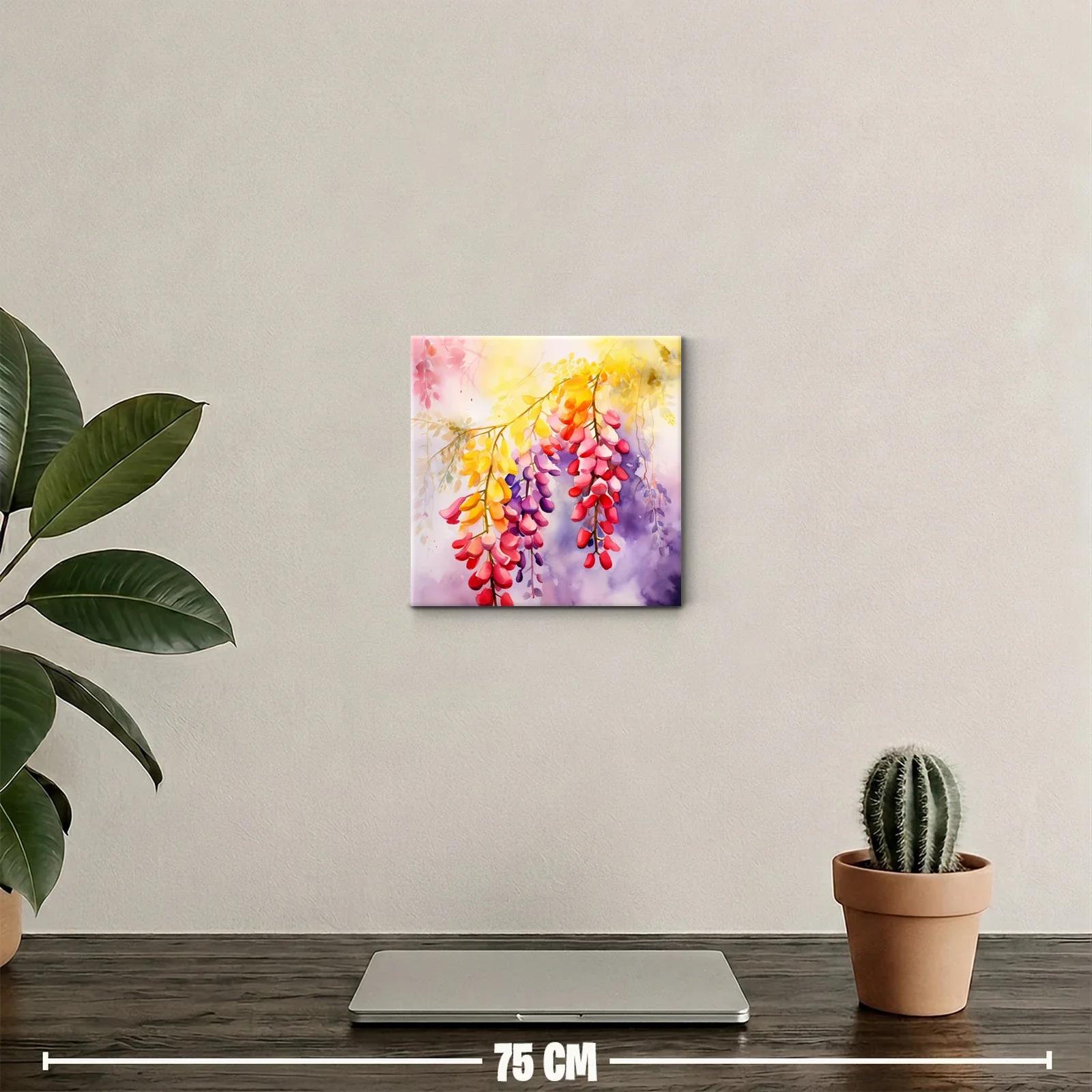 Ramillete de flores vibrantes en tonos cálidos y morados — miniatura 2