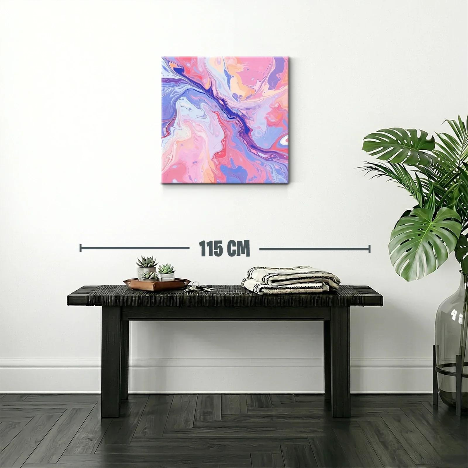 Cuadro abstracto en tonos pastel con efecto fluido — miniatura 2