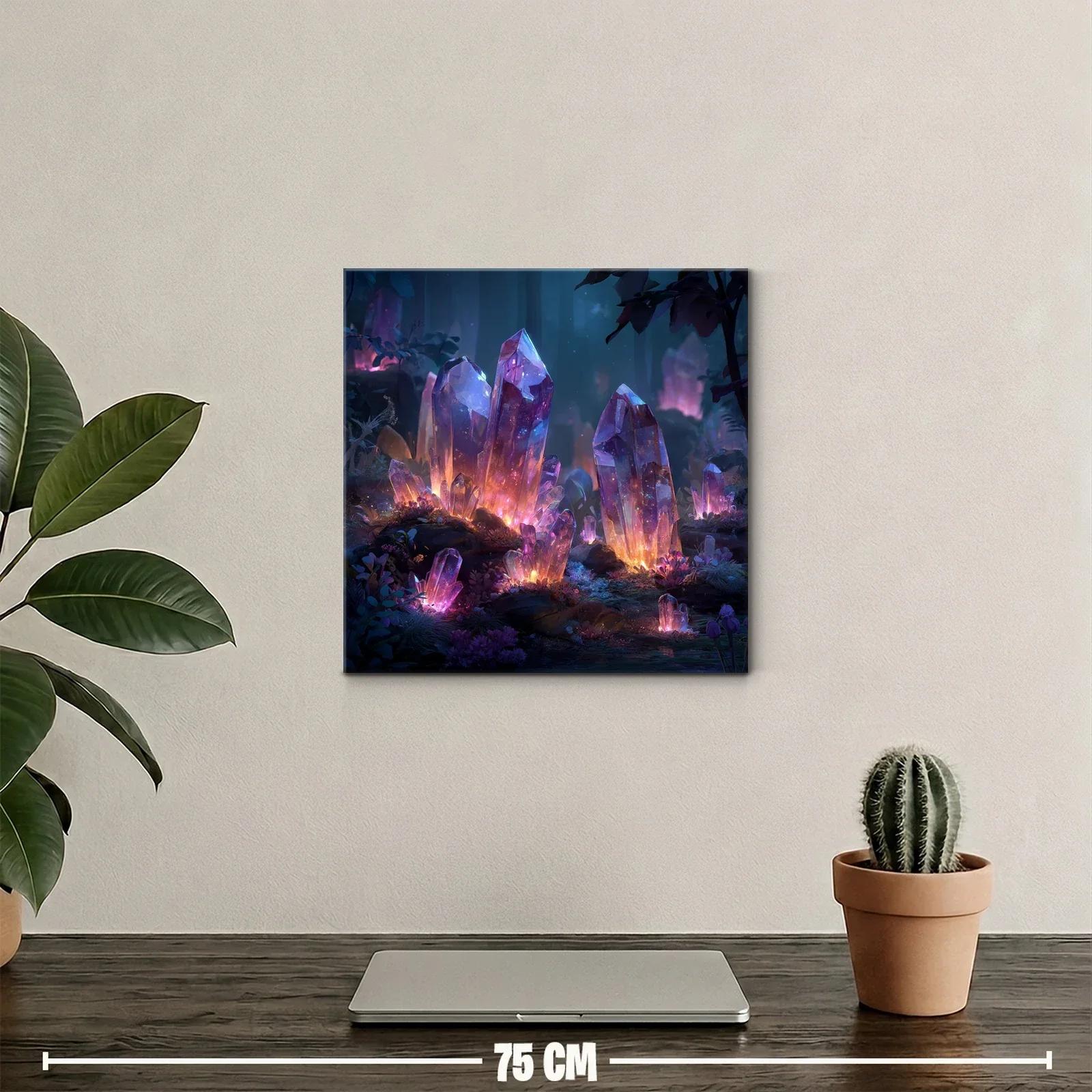 Cuadro con cristales luminosos en tonos violeta y azul — miniatura 2