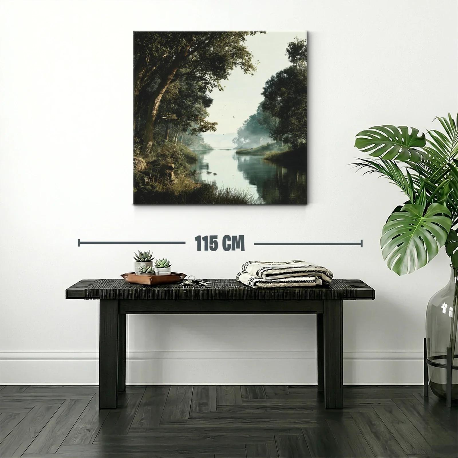 Paisaje sereno con río y árboles frondosos — miniatura 2