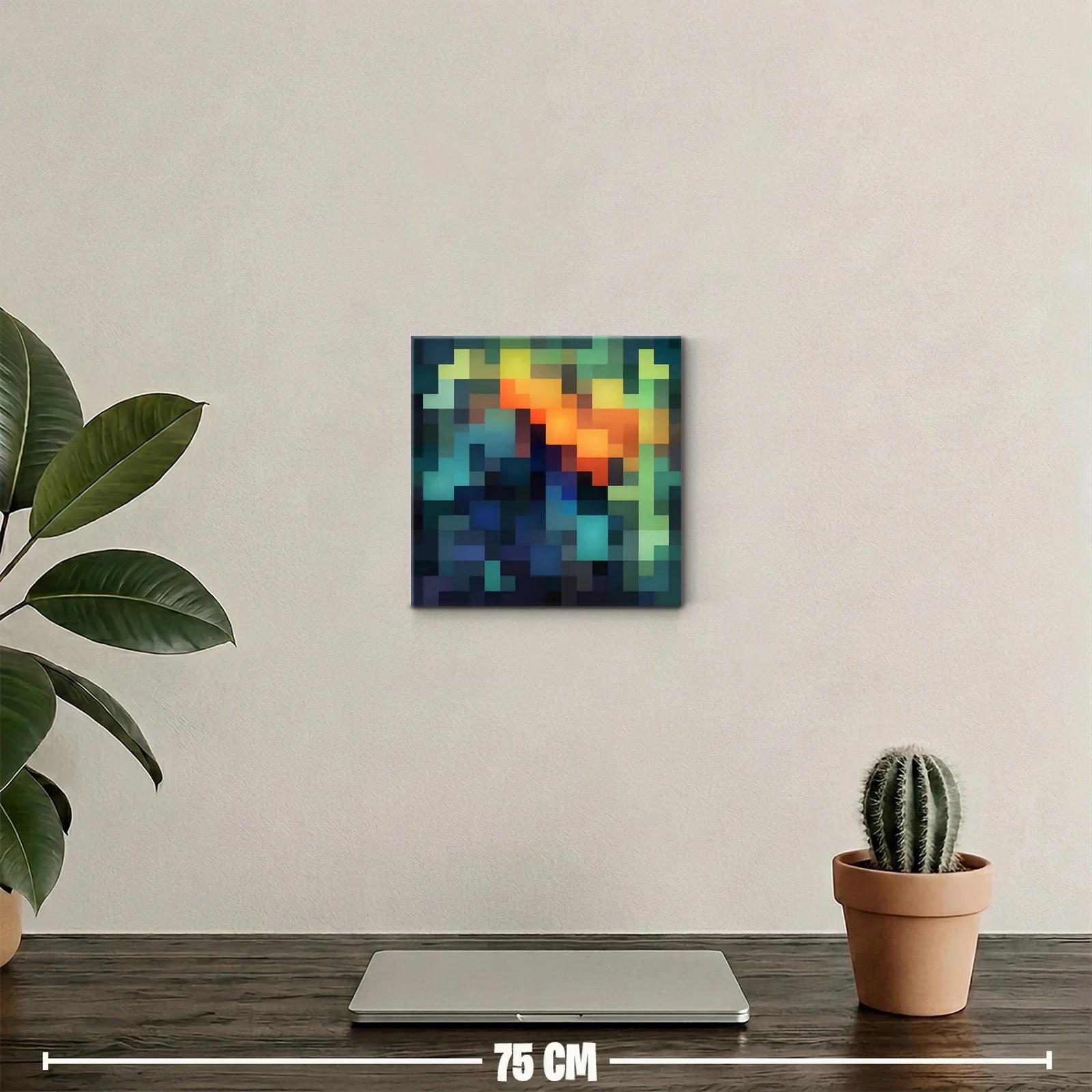 Cuadro decorativo abstracto con bloques de color vibrantes — miniatura 2