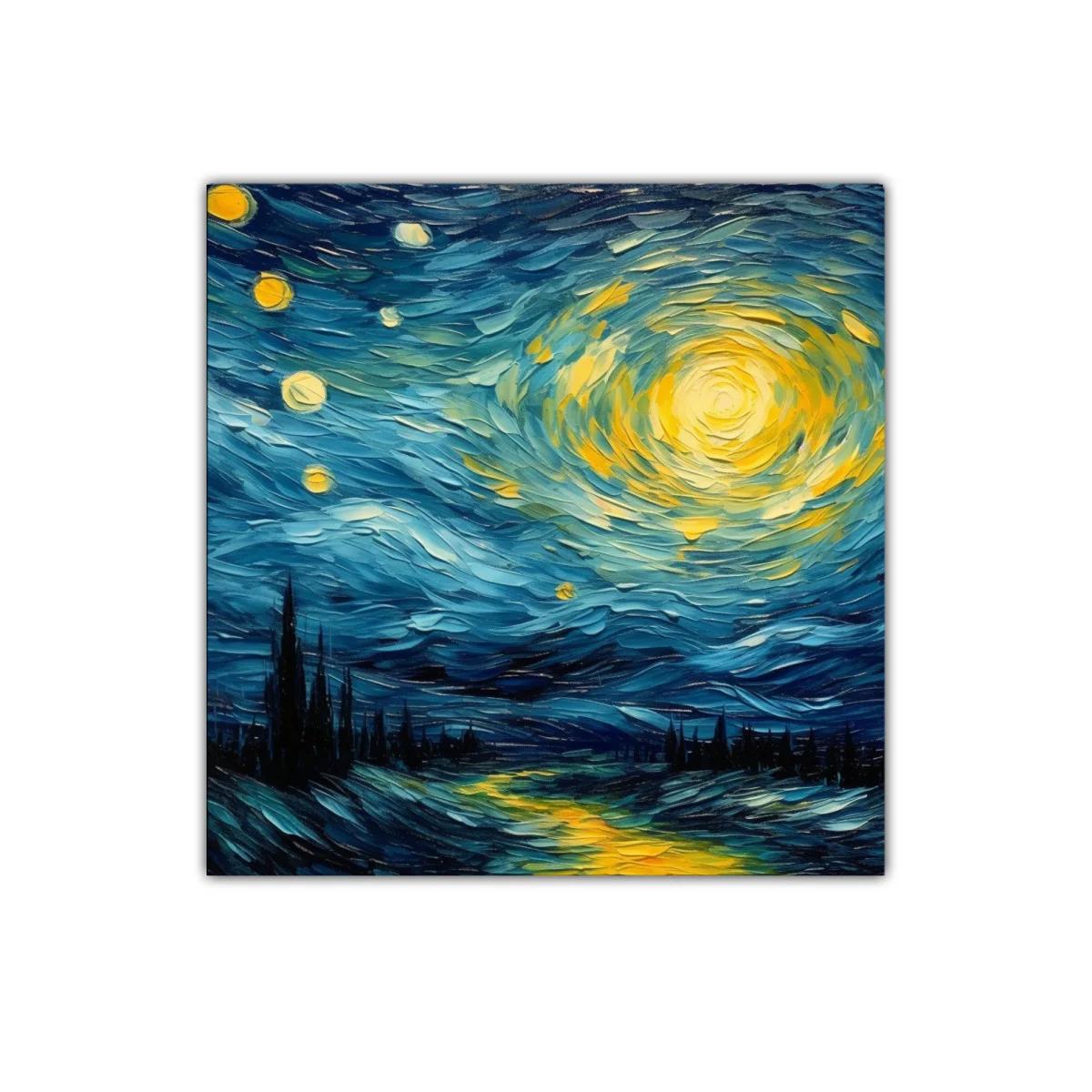 Noche estrellada con luz vibrante y cielos en movimiento
