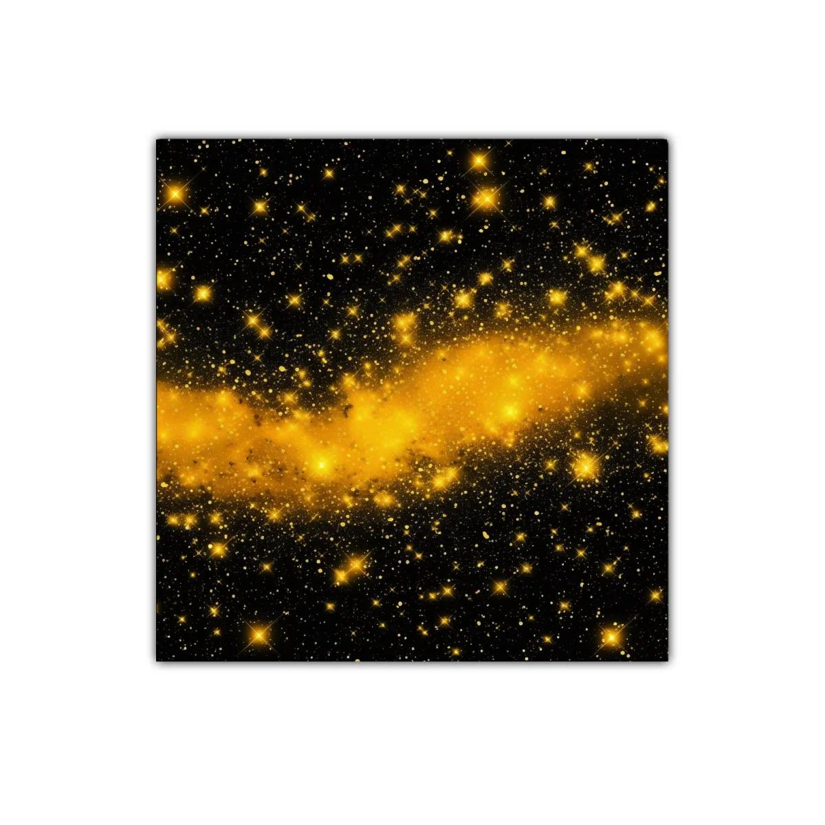 Cuadro Estelar con Destellos Dorados y Fondo Oscuro — imagen principal